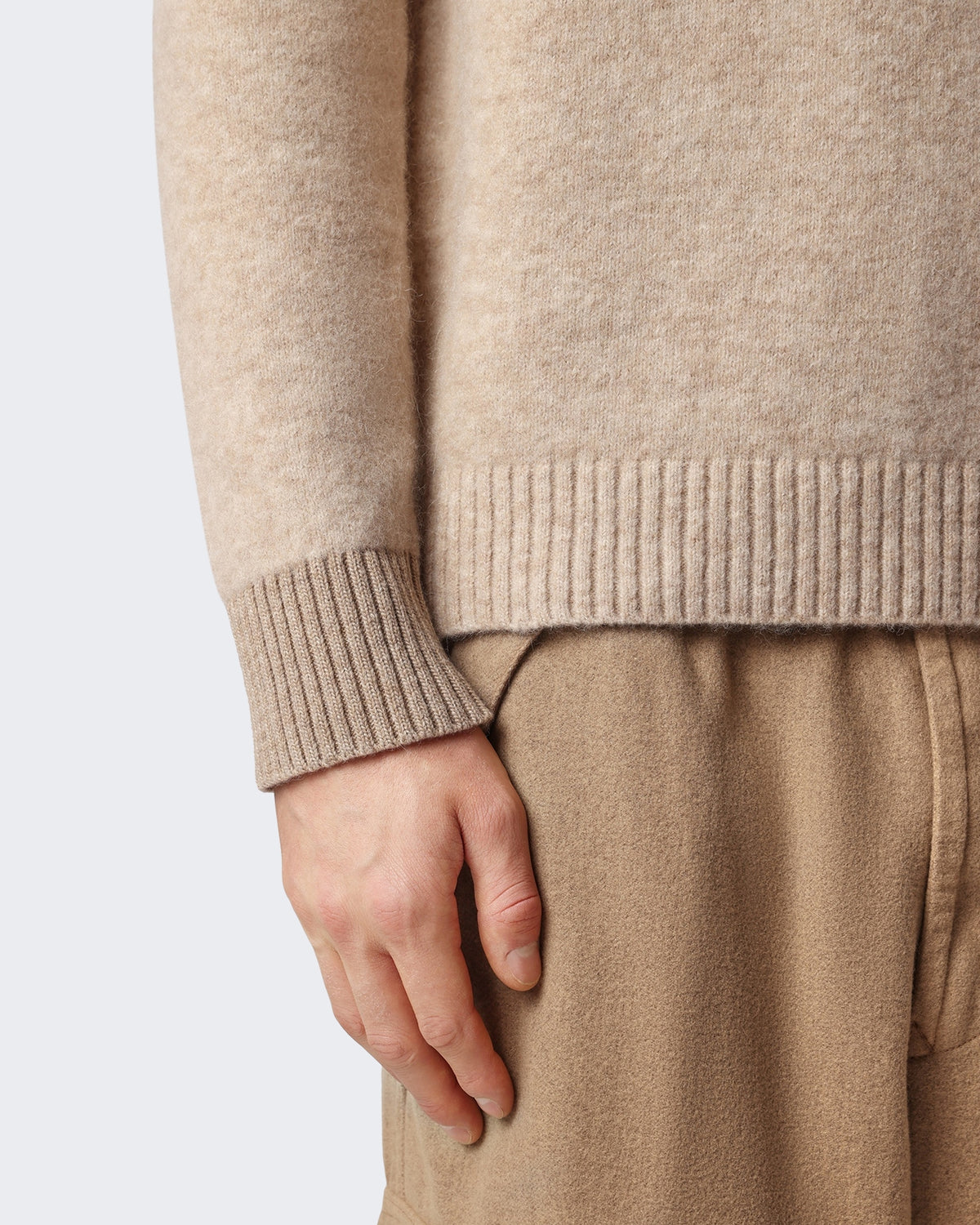 Heren Sweater met ronde hals Beige