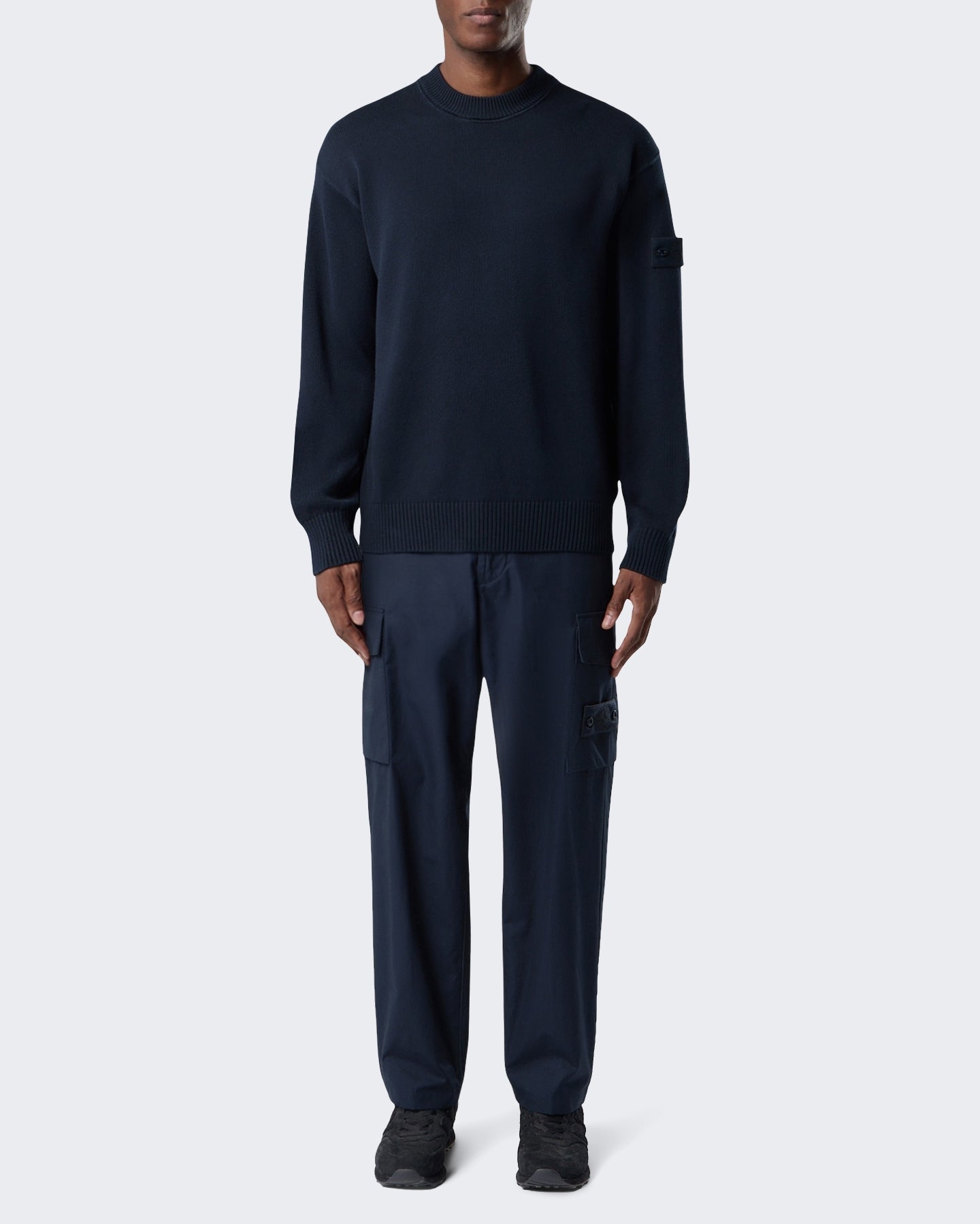 Heren Crew Neck-Blauw Blue-V0020 Blauw