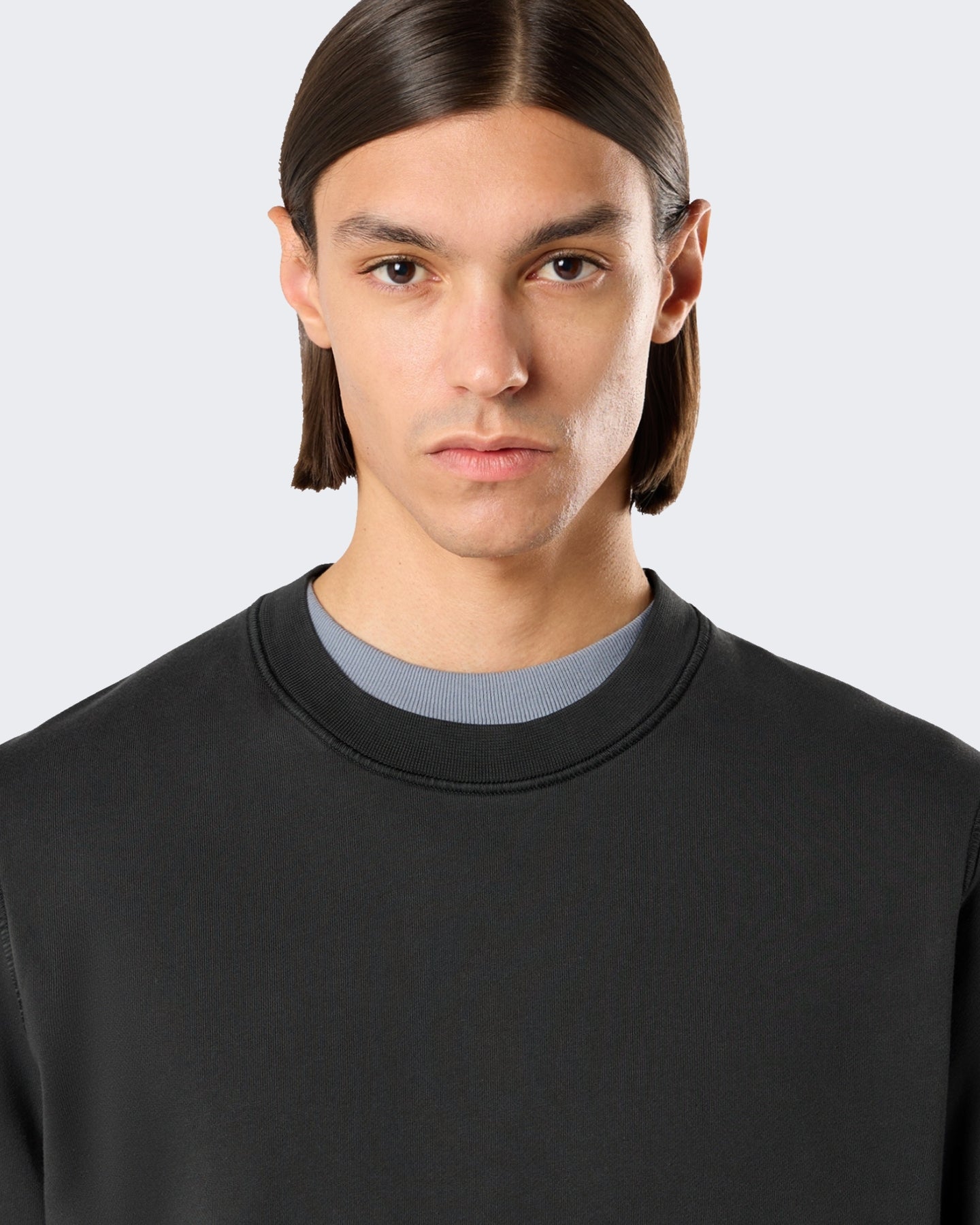 Heren Sweatshirt-Lead Grey-V0062 Grijs