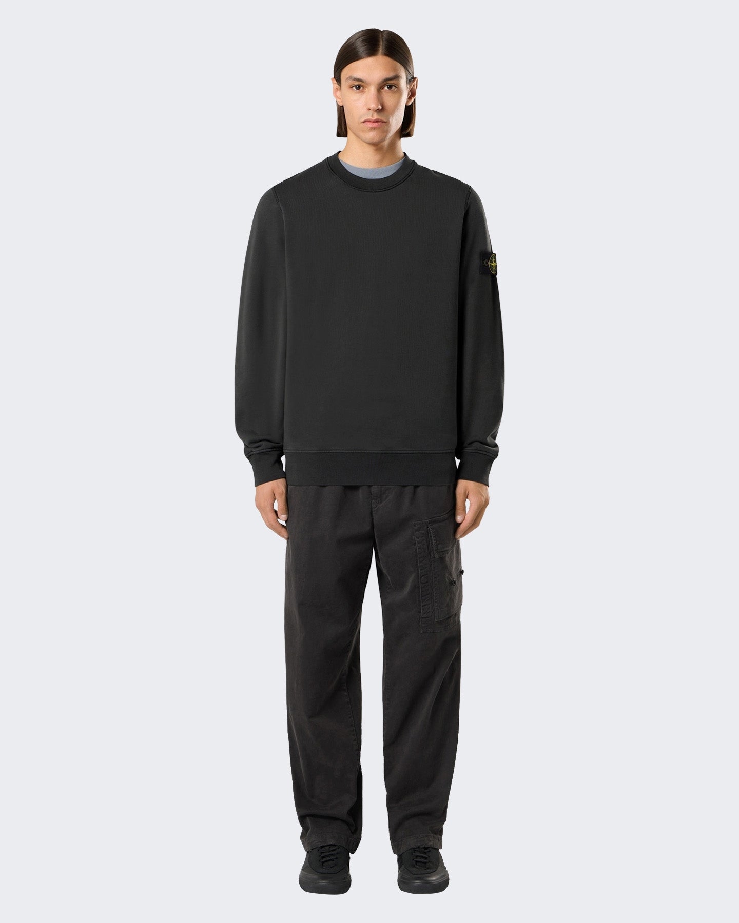 Heren Sweatshirt-Lead Grey-V0062 Grijs