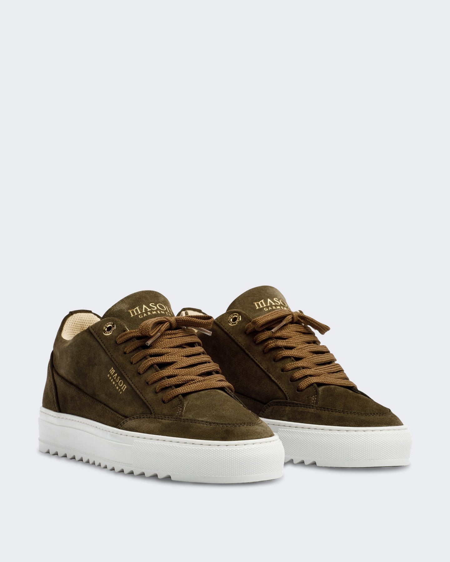 Heren Leren sneaker in donkergroen Groen