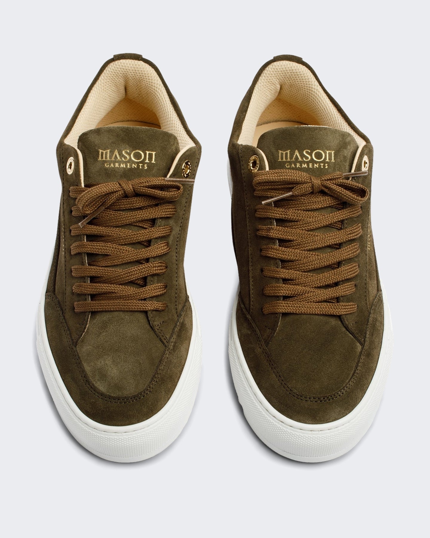 Heren Leren sneaker in donkergroen Groen