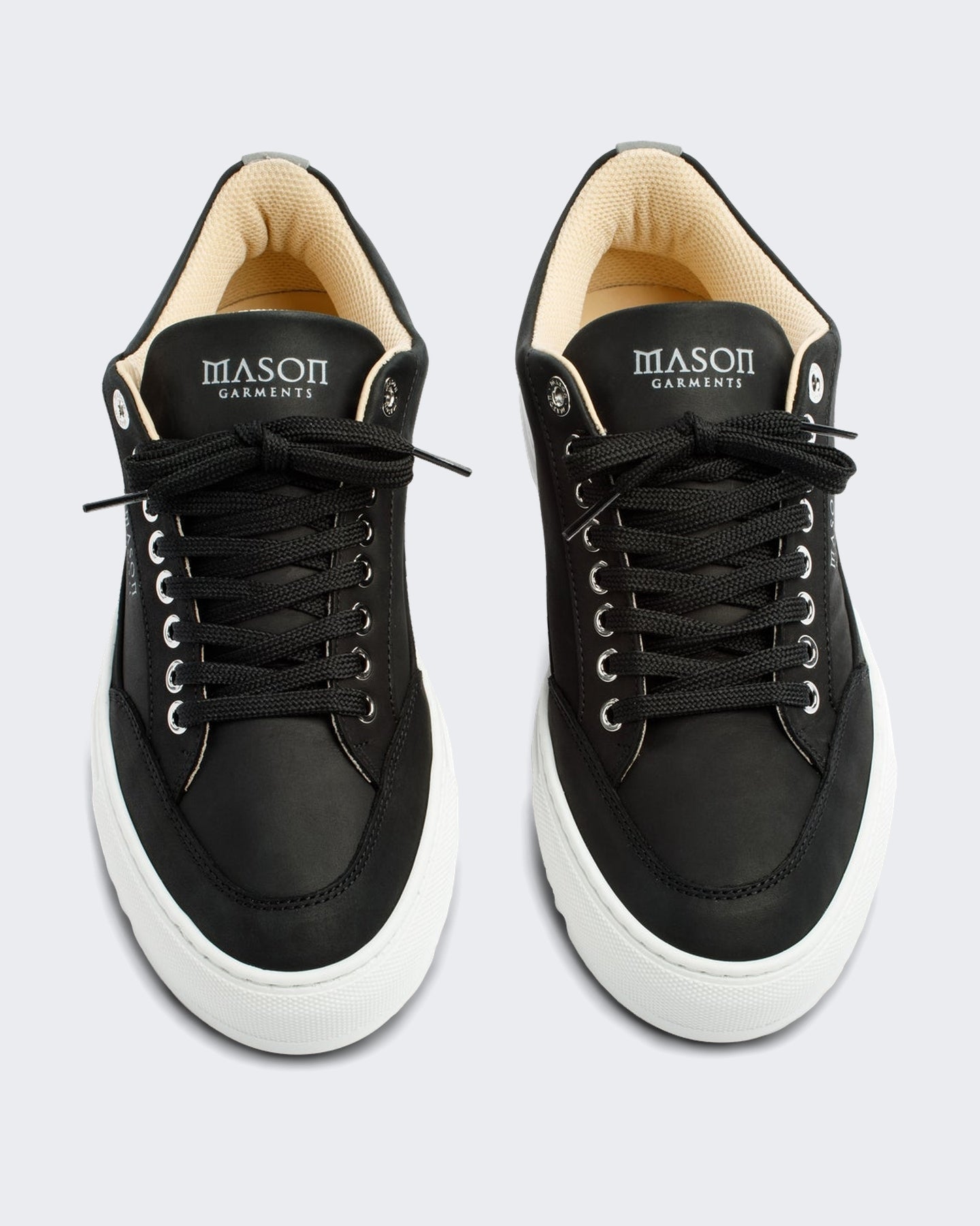 Heren Leren sneaker met subtiele detaillering in zwart