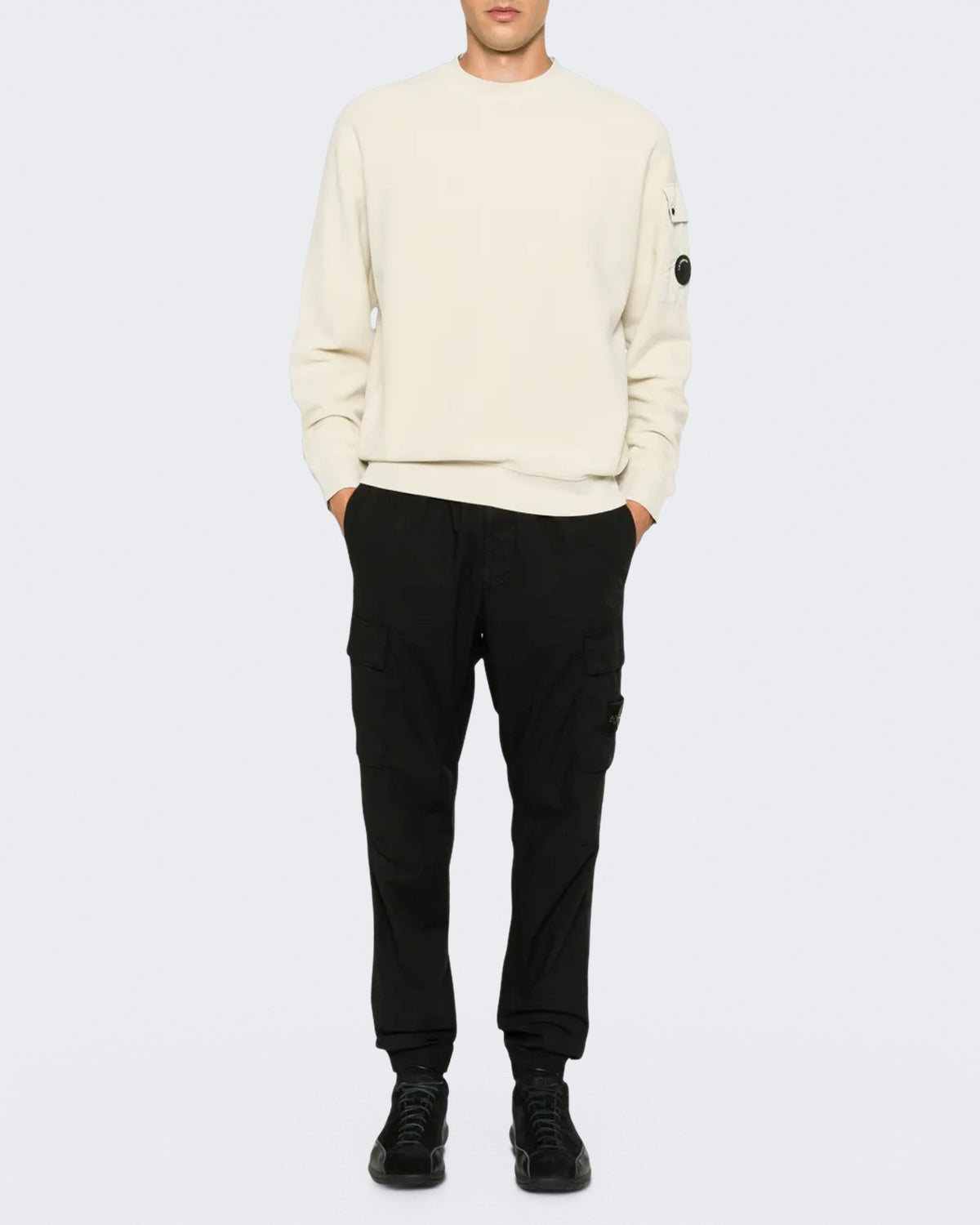 Herren Sweater met ronde hals in zilverberken tint Silber