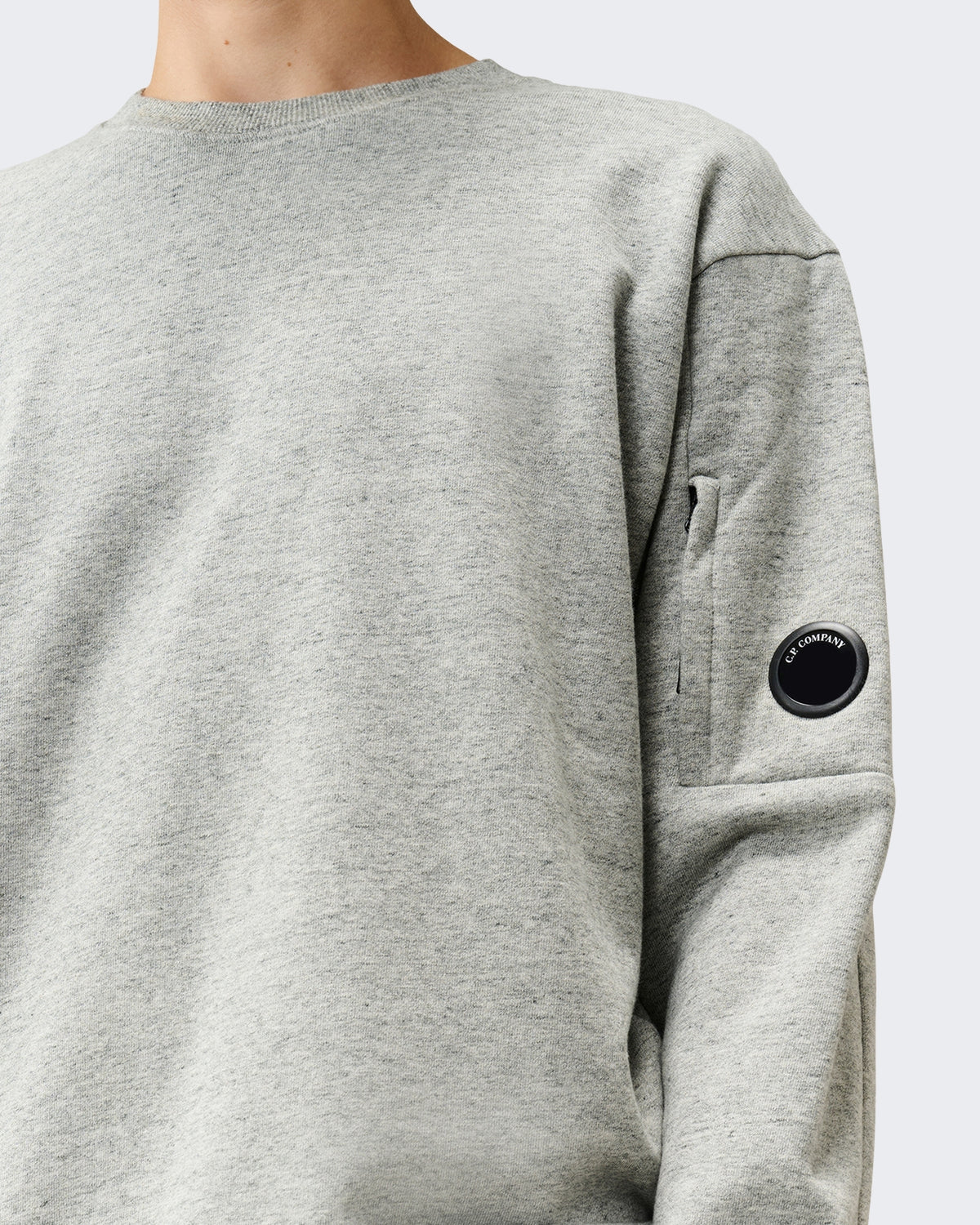 Heren Sweater met ronde hals in gemêleerde stof Grijs
