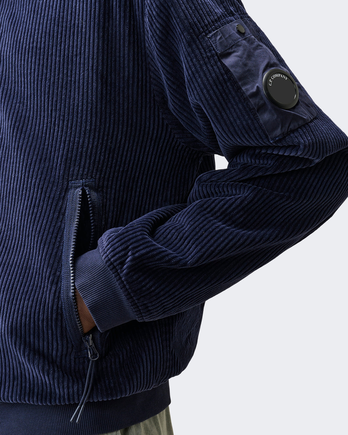 Herren Hoodie met open kraag Blau