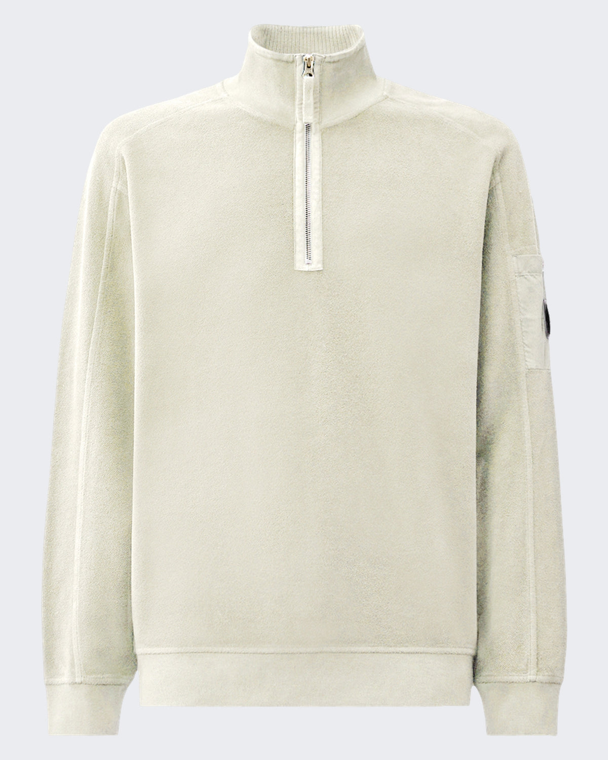 Herren Sweatshirt met polokraag Silber