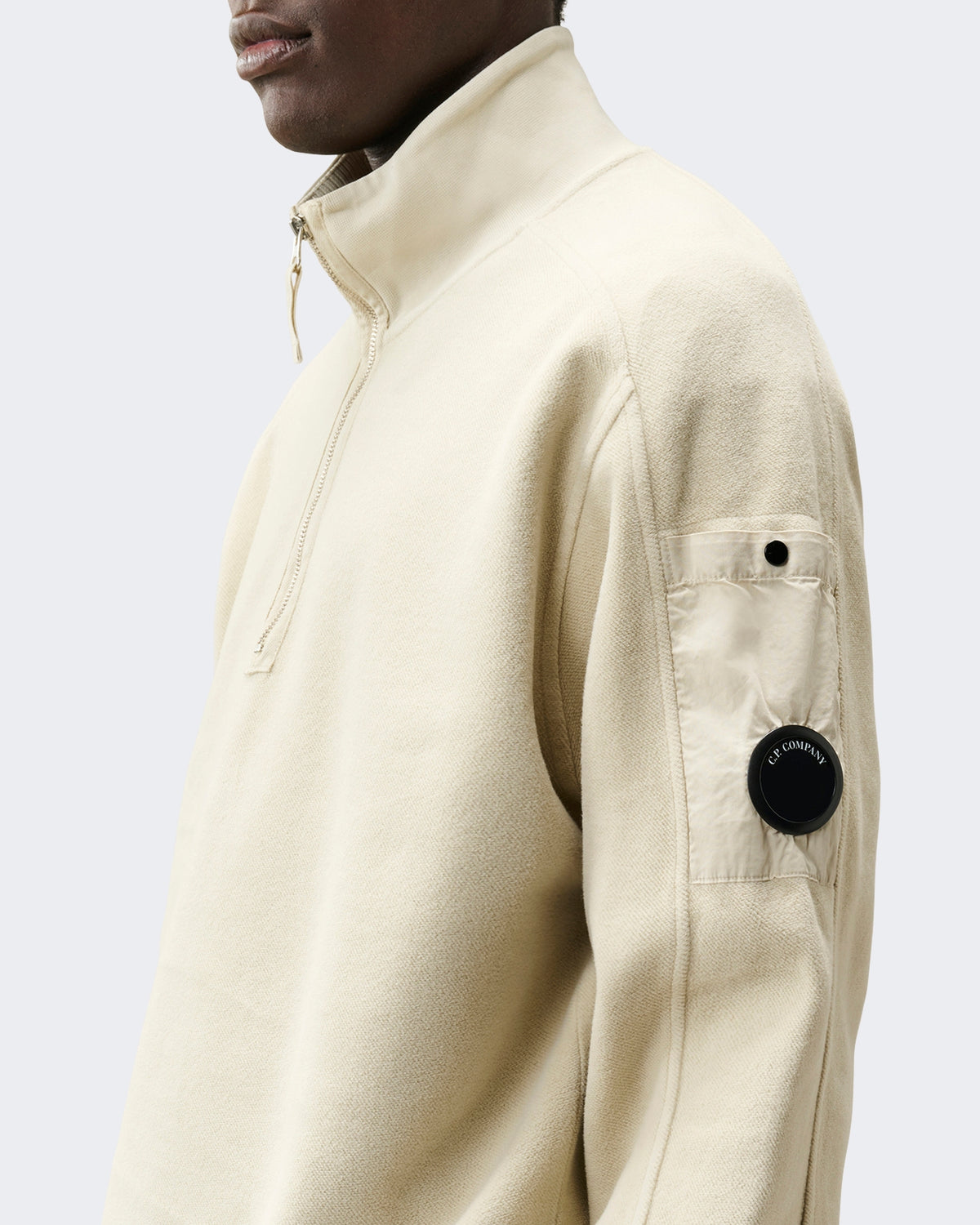 Herren Sweatshirt met polokraag Silber