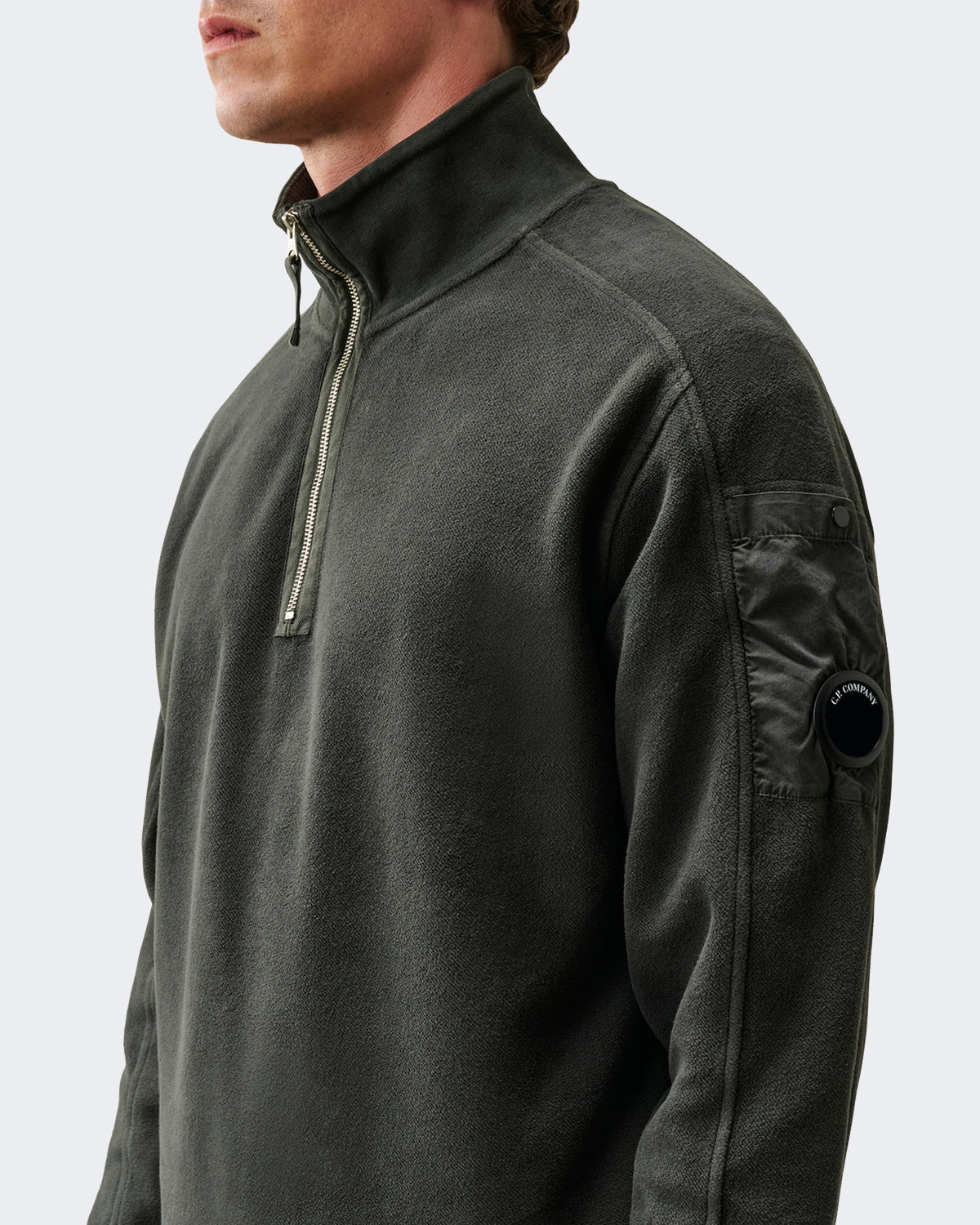 Heren Sweatshirt met polokraag Grijs