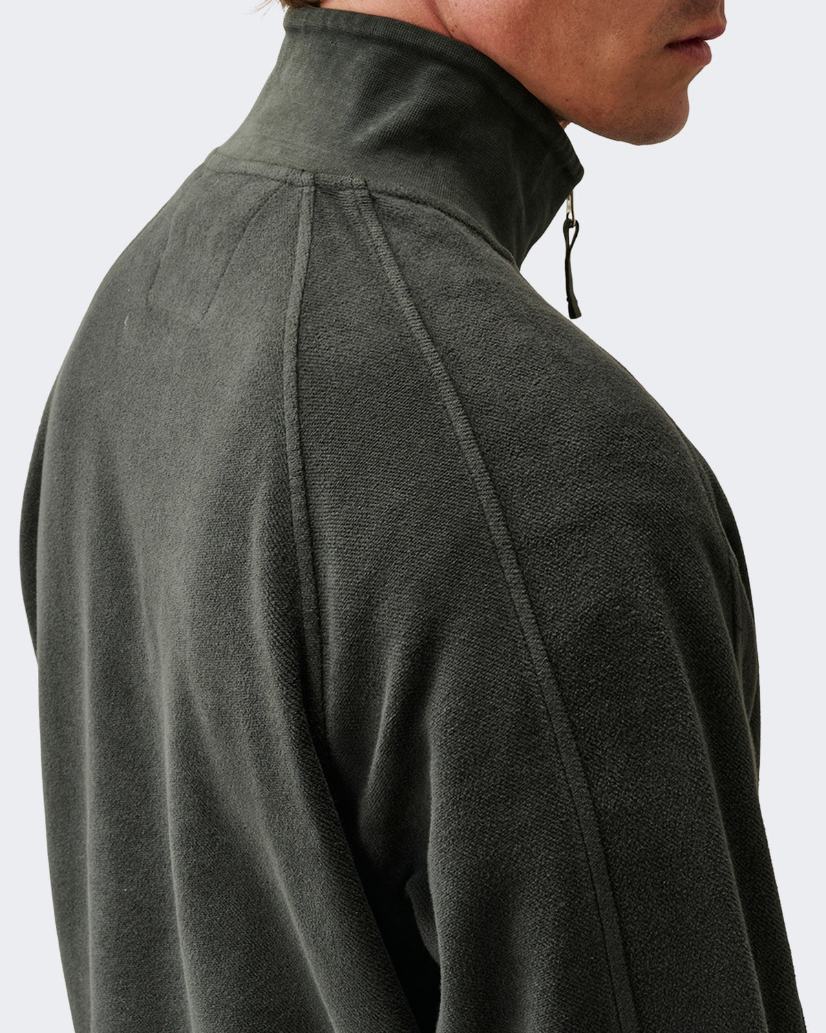 Heren Sweatshirt met polokraag Grijs