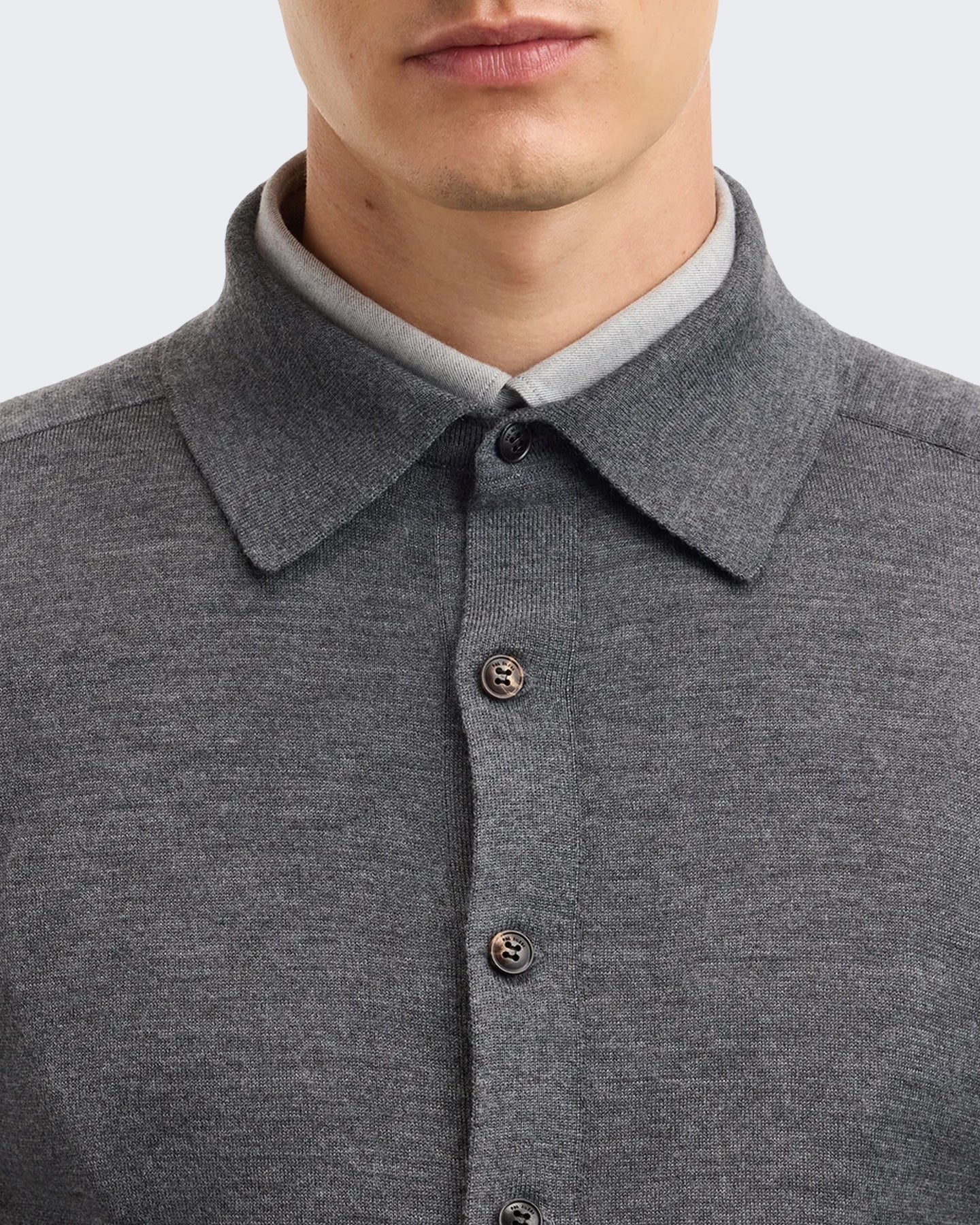 Herren Fijngebreid Strick Pullover in Grau