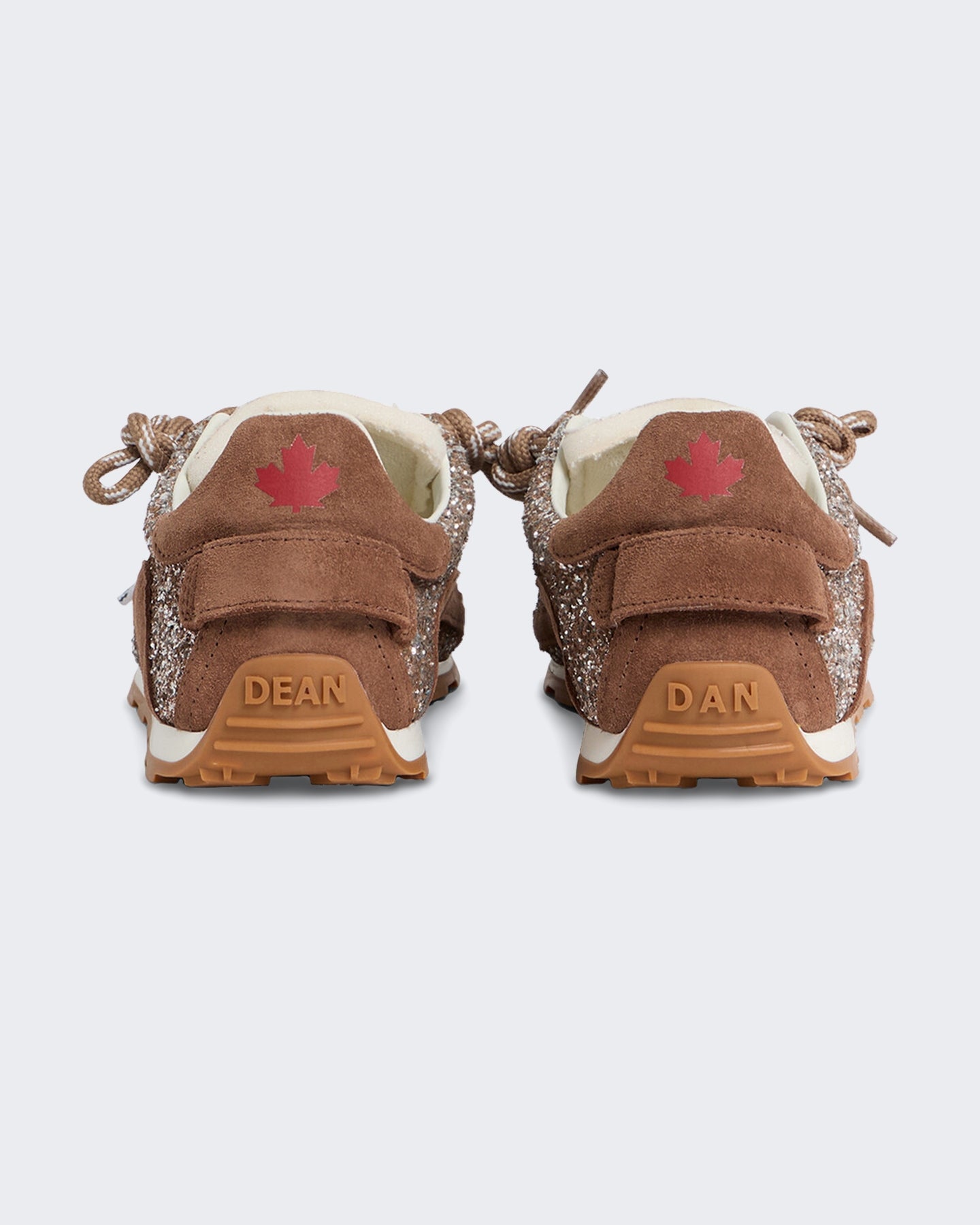 Dames Leren sneaker met veters Bruin