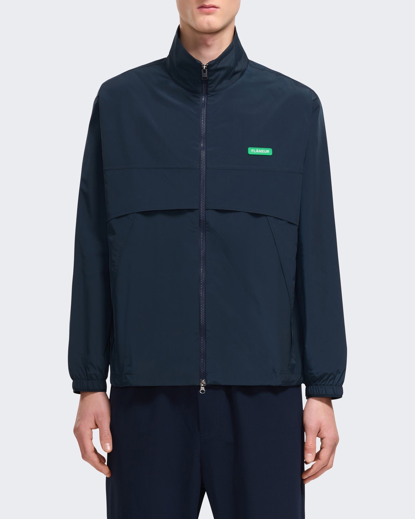 Heren Badge track jacket met embleem Blauw