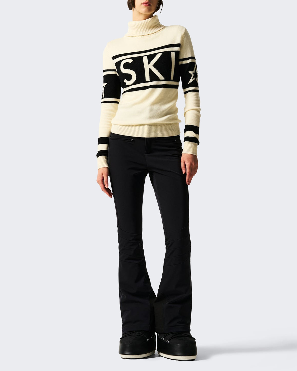 Dames Schild gebreide sweater met schildmotief Wit