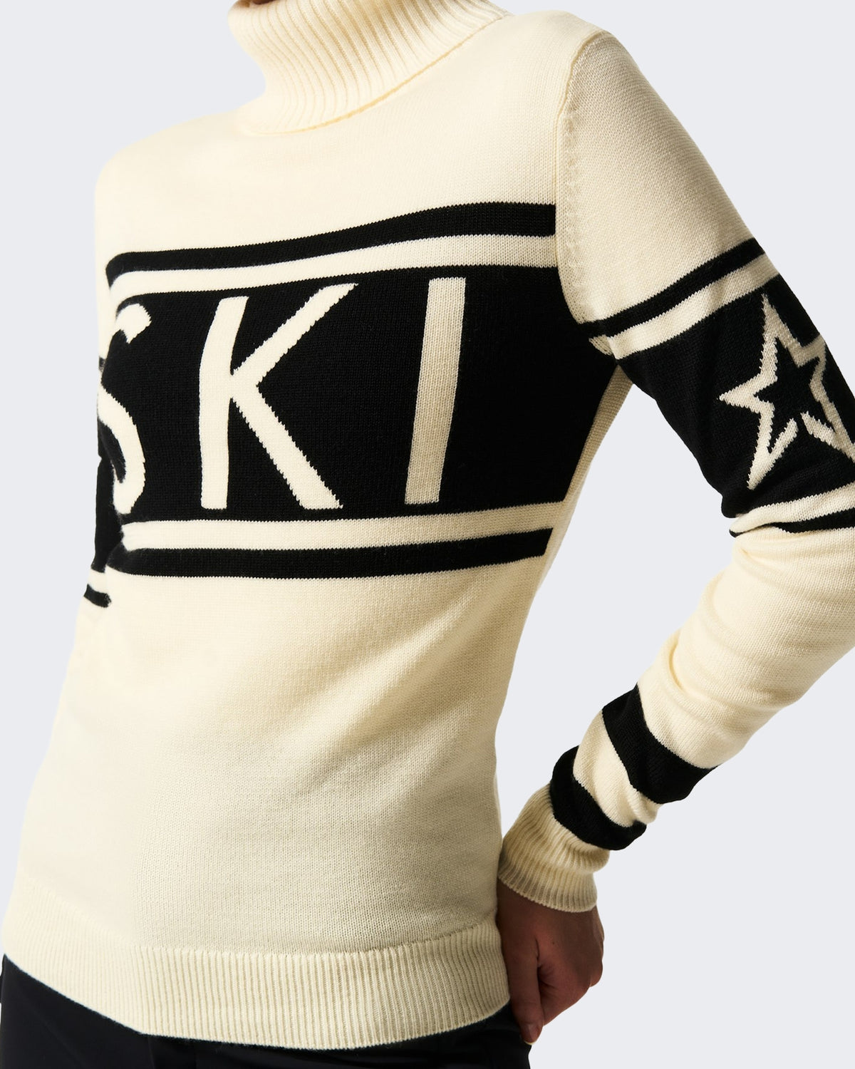 Dames Schild gebreide sweater met schildmotief Wit