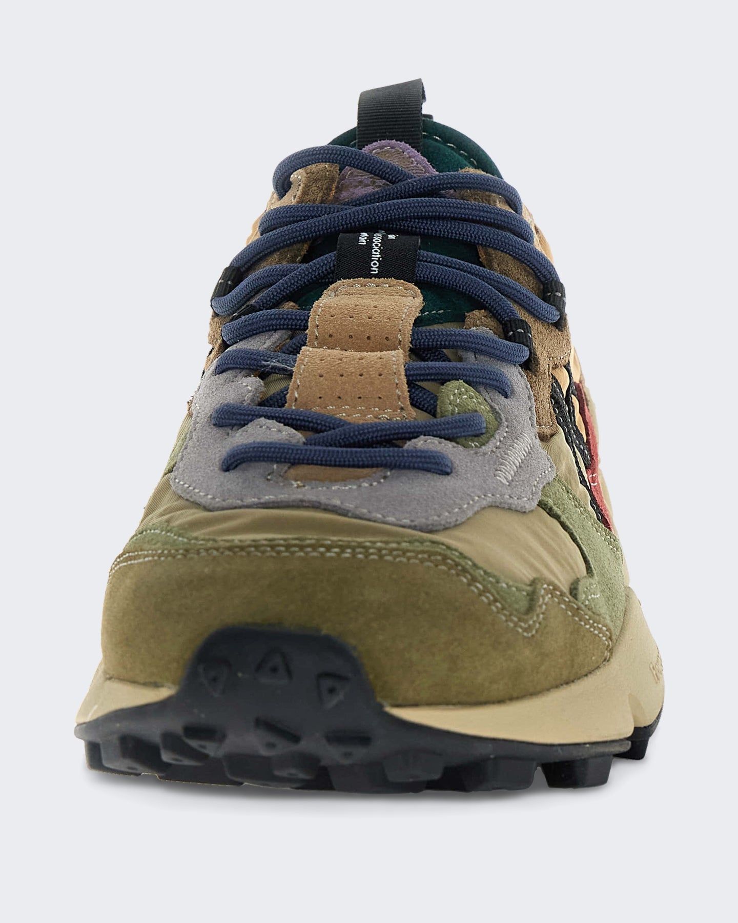 Heren Leren sneaker met suède details Bruin