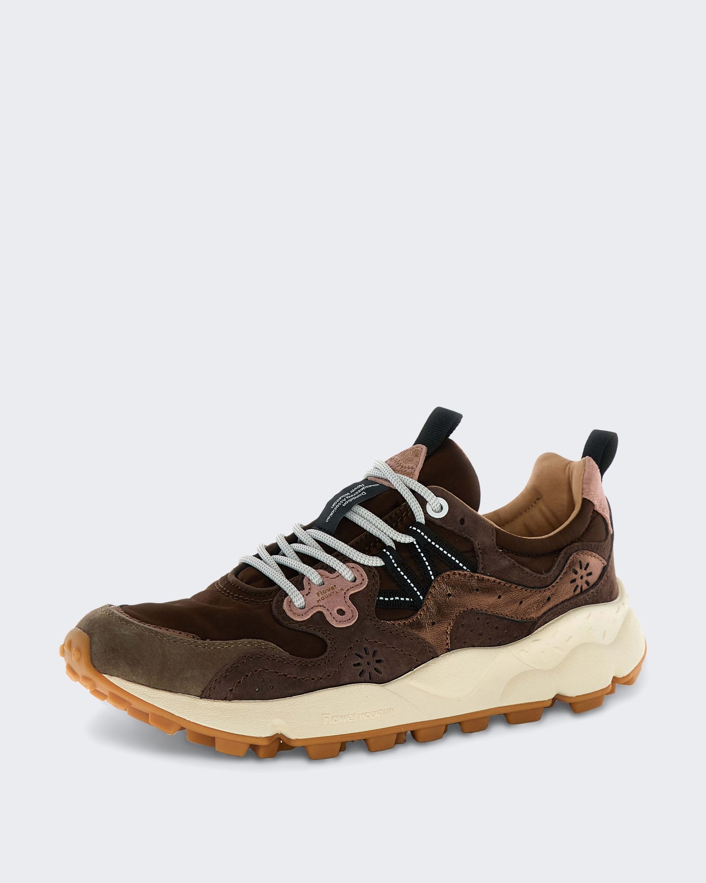 Dames Lage sneaker met veters Bruin