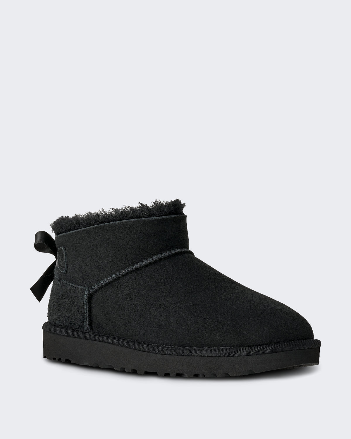 Damen Ultra mini Stiefel met strikdetail Schwarz