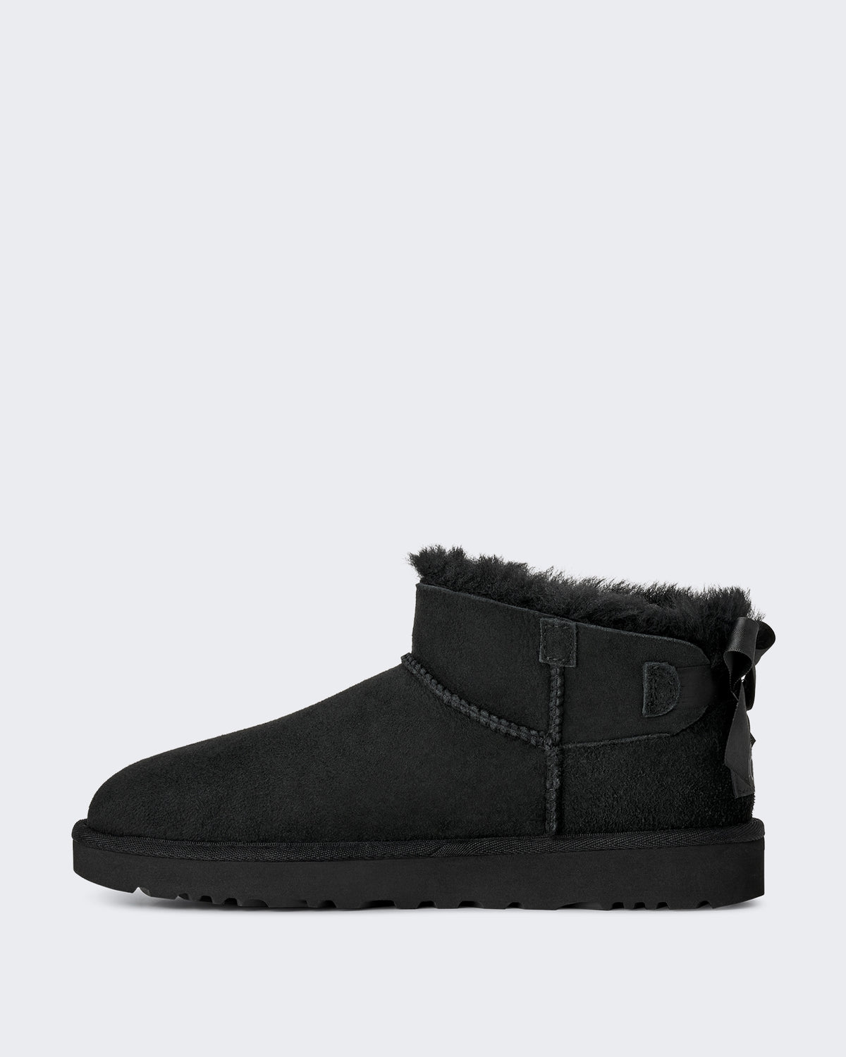 Damen Ultra mini Stiefel met strikdetail Schwarz