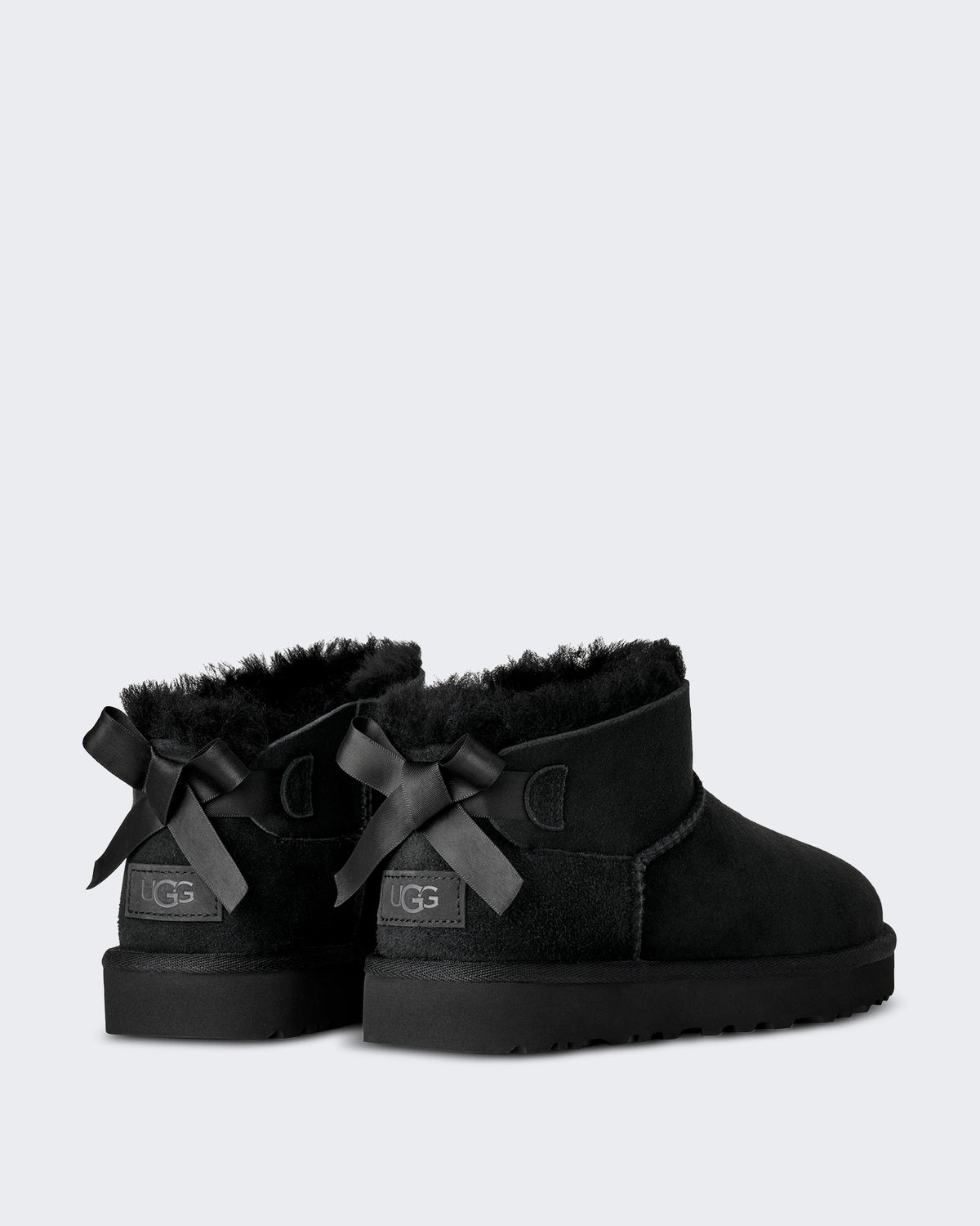 Damen Ultra mini Stiefel met strikdetail Schwarz