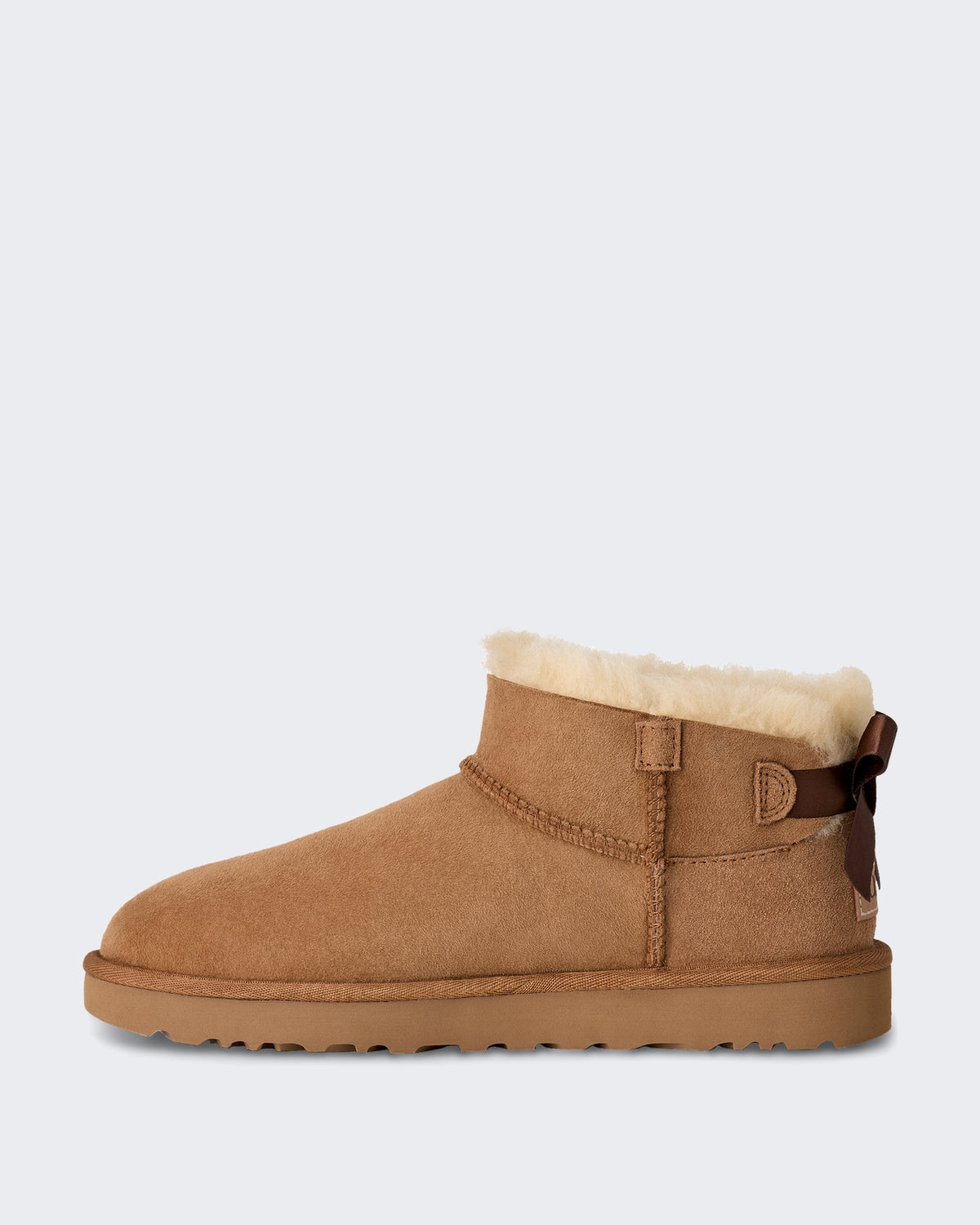 Damen Ultra mini Stiefel met strikdetail Beige