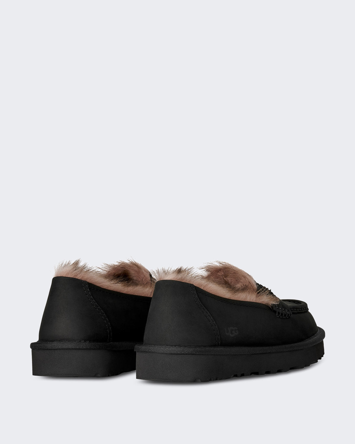 Damen Loafer van nubuck leer Schwarz