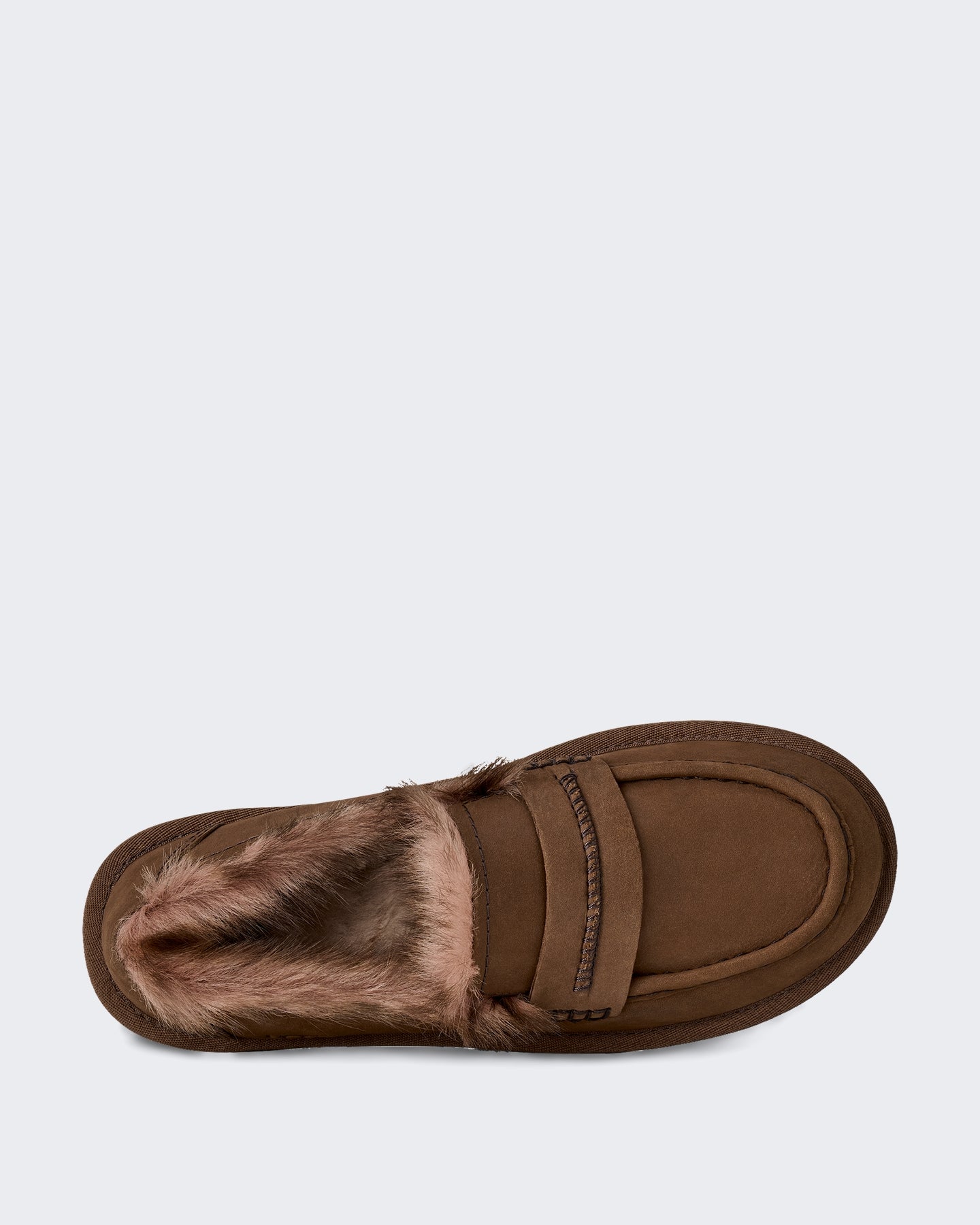 Dames Loafer van nubuck leer in donker Beige