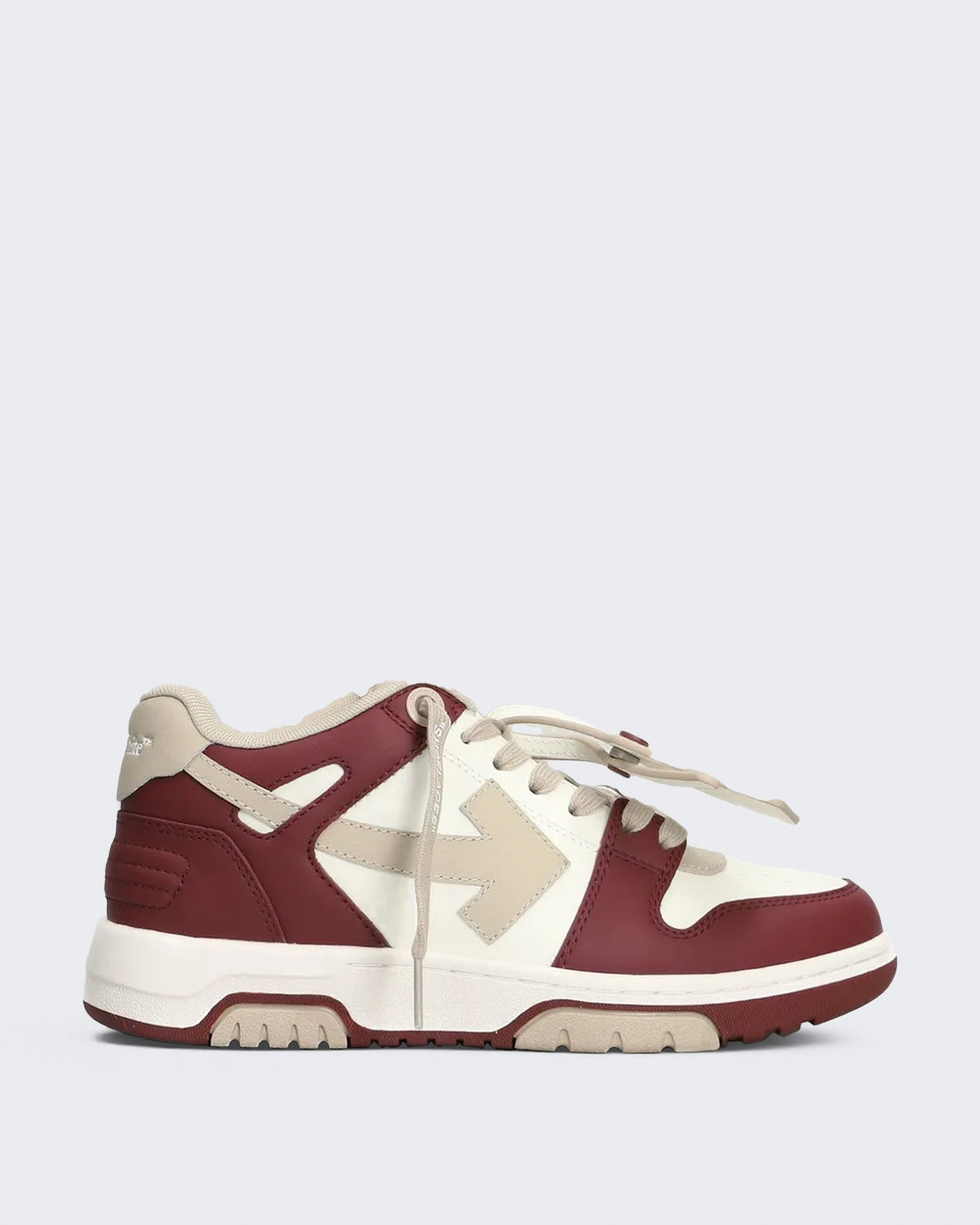 Damen Out Of Office sneaker bordeauxrood met beige Off White