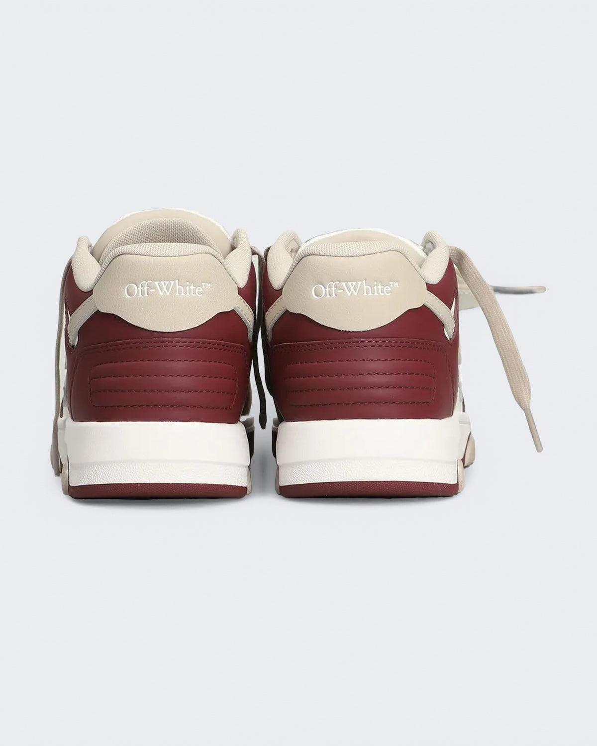 Damen Out Of Office sneaker bordeauxrood met beige Off White