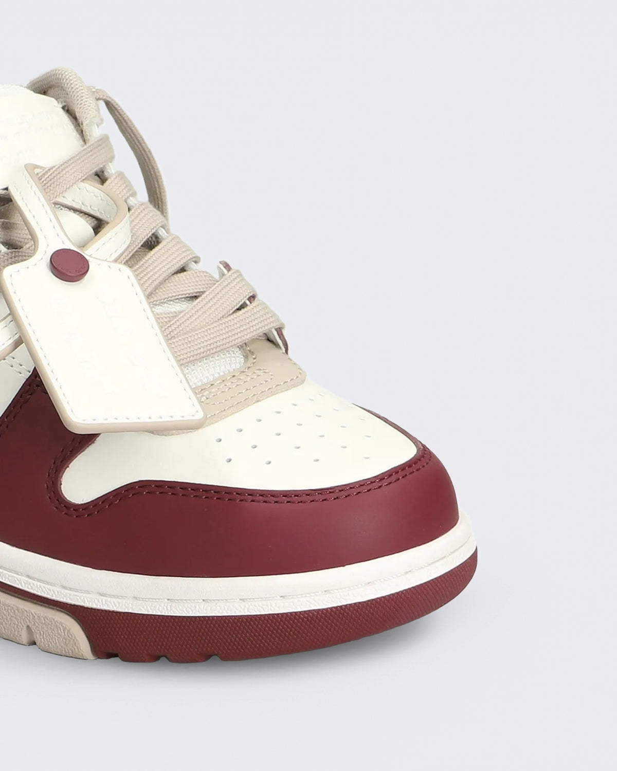Damen Out Of Office sneaker bordeauxrood met beige Off White