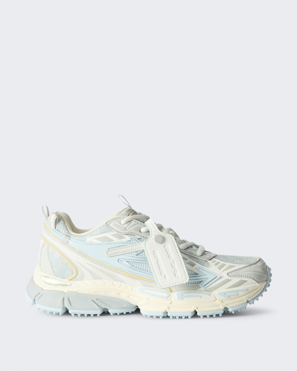 Damen Be Right Back sneaker crèmewit met neonblauw