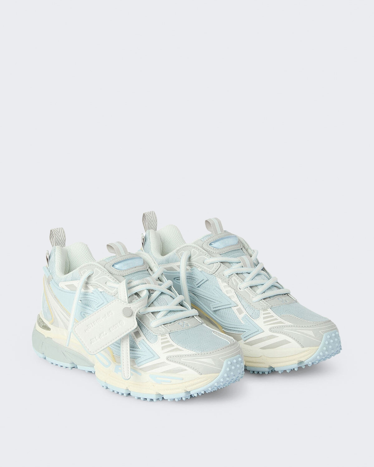Damen Be Right Back sneaker crèmewit met neonblauw