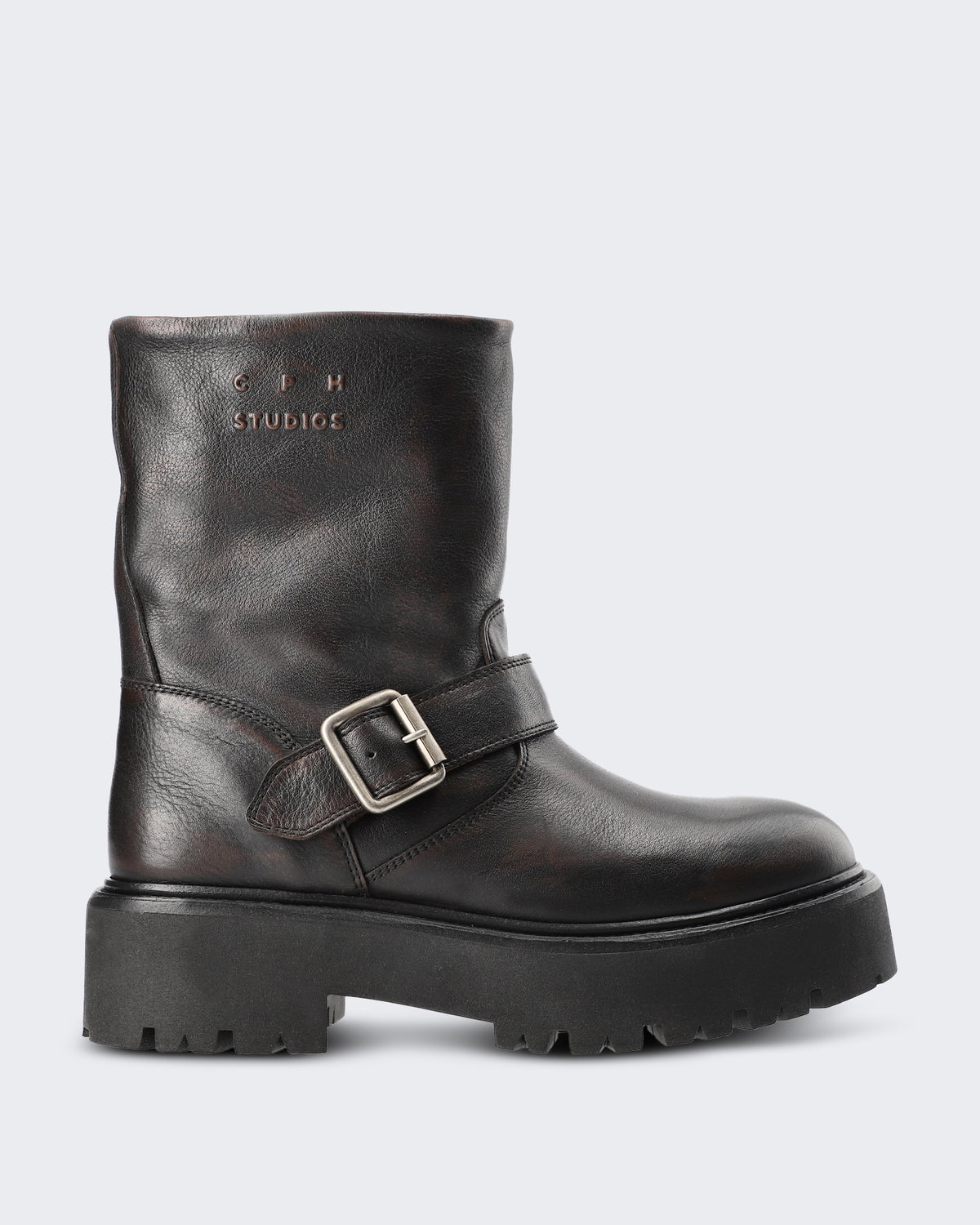 Dames Gegraineerd leren schoen met teddy detail Bruin