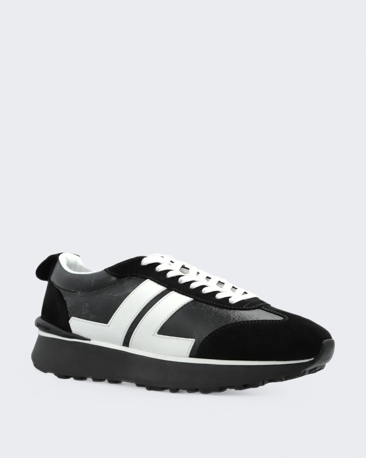 Heren Bumpr sneaker van used leer in zwart-wit