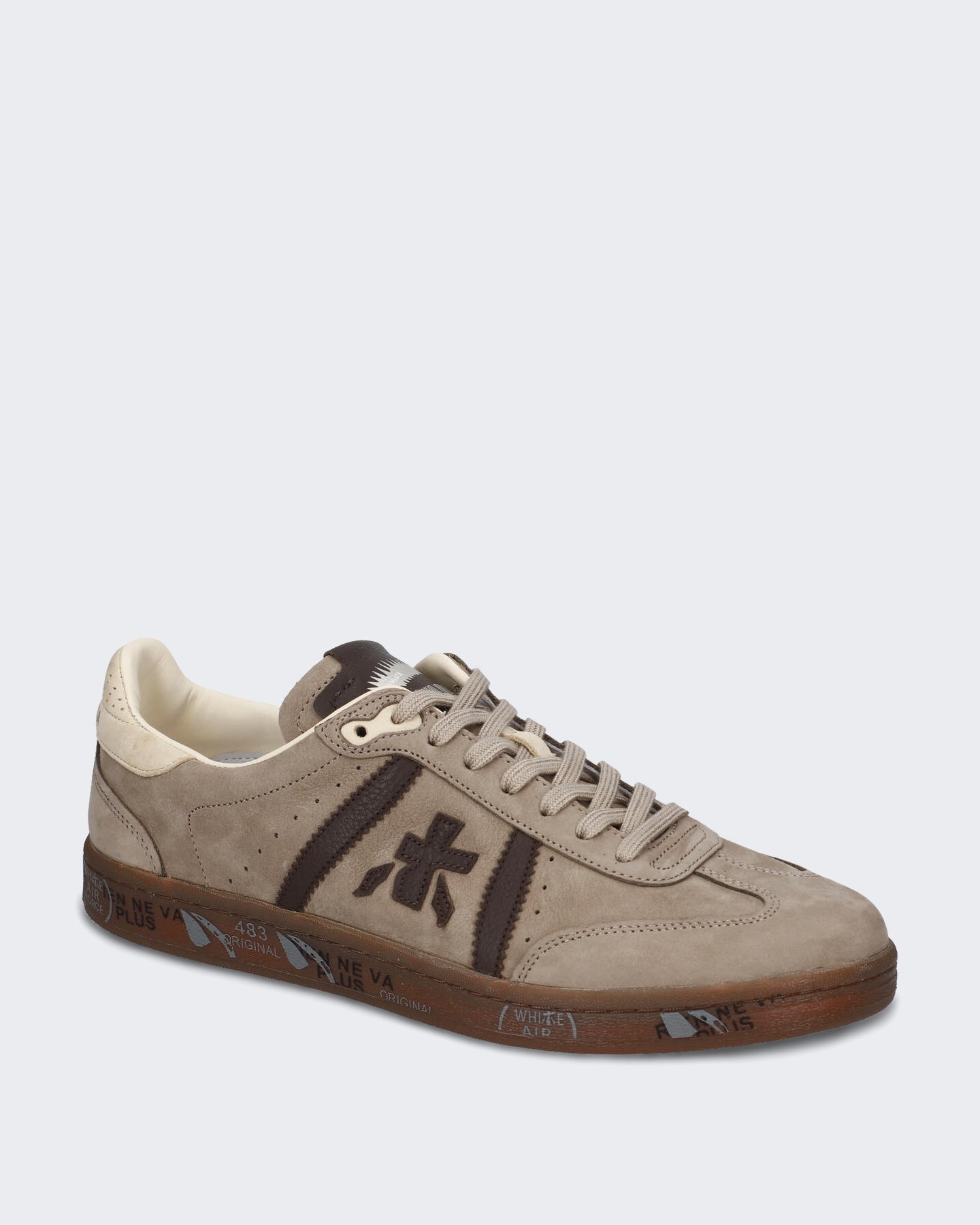 Heren Lichte leren sneaker met veterschoensluiting Bruin