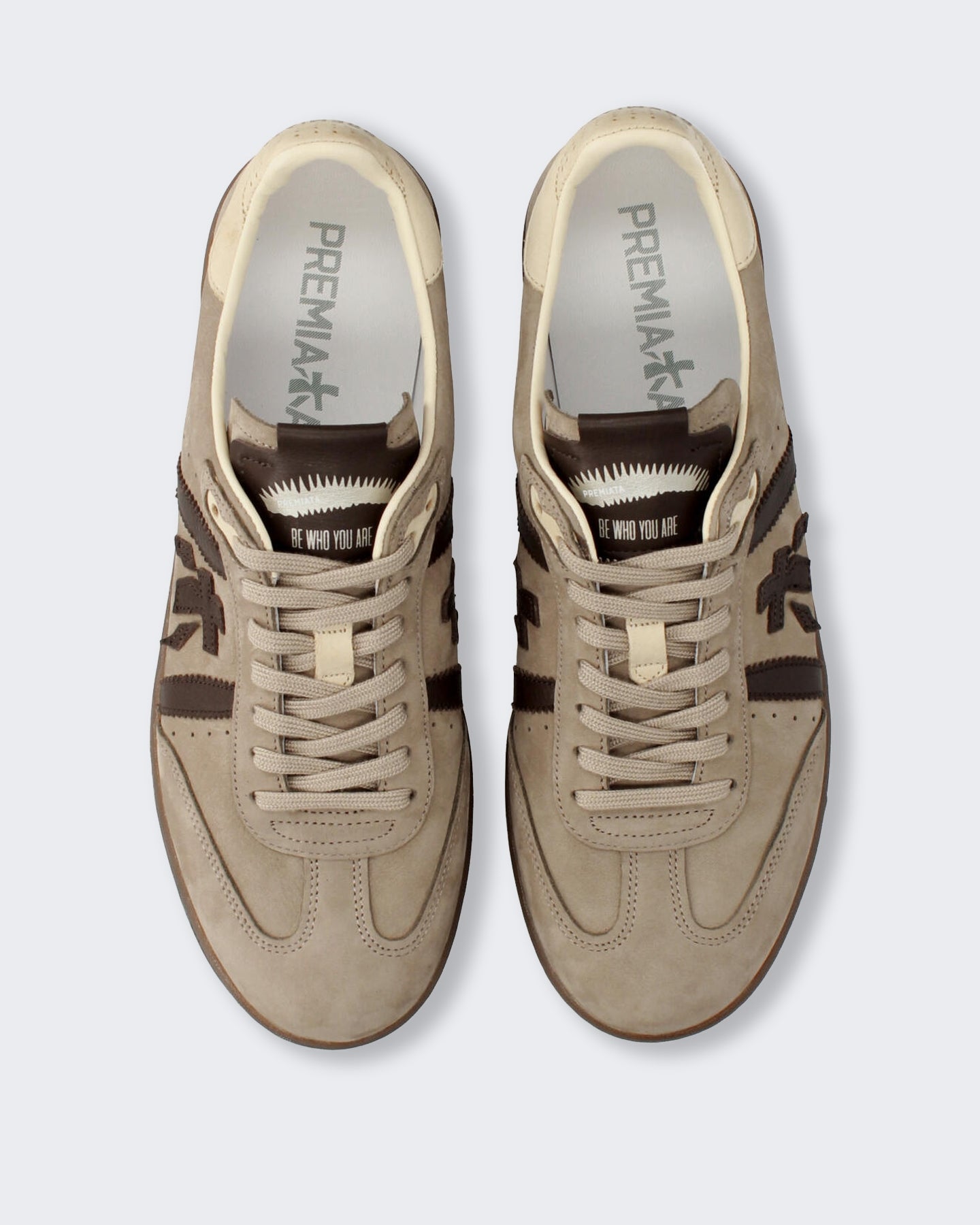 Heren Lichte leren sneaker met veterschoensluiting Bruin