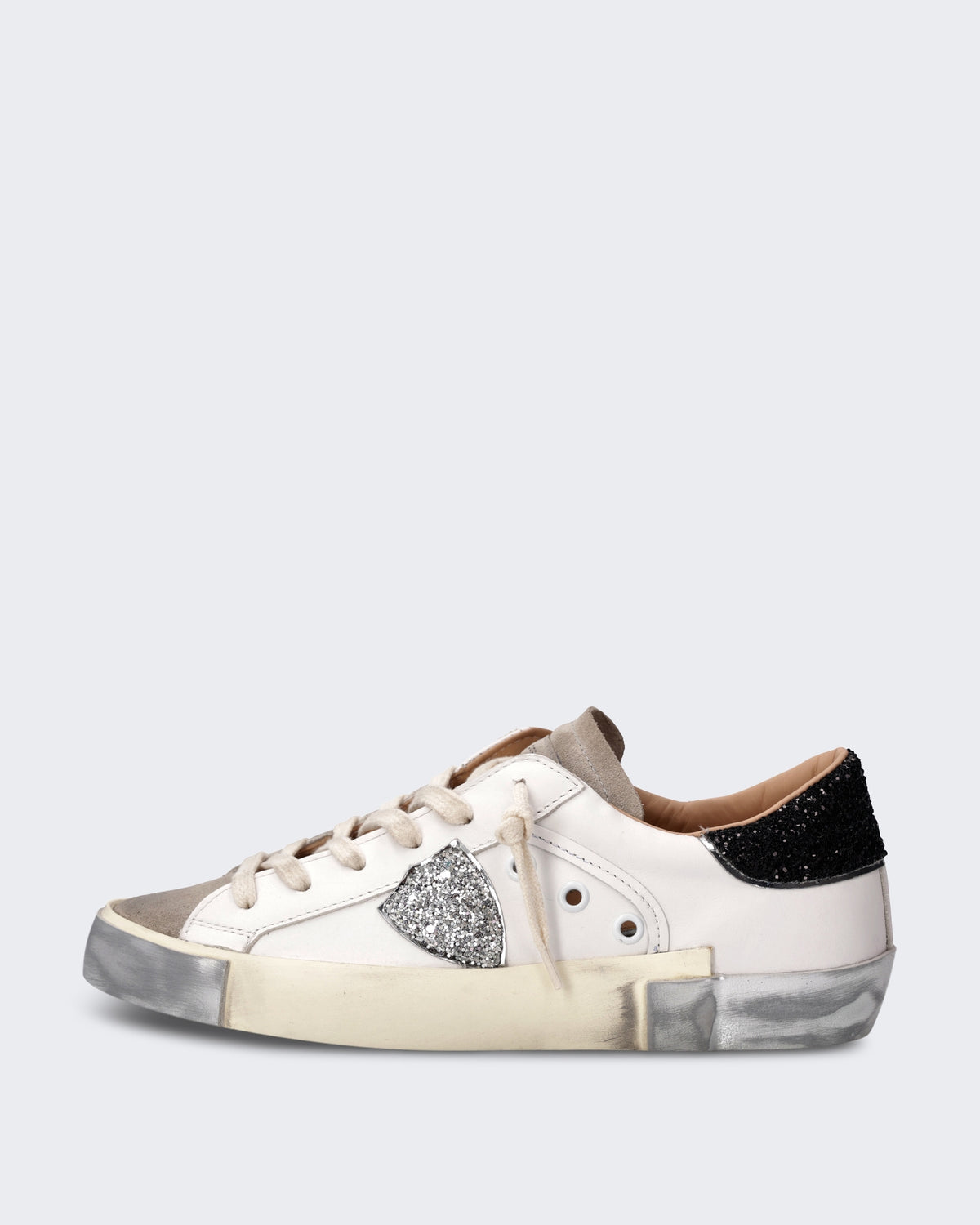 Dames Lage sneaker met tweekleurig design Zwart