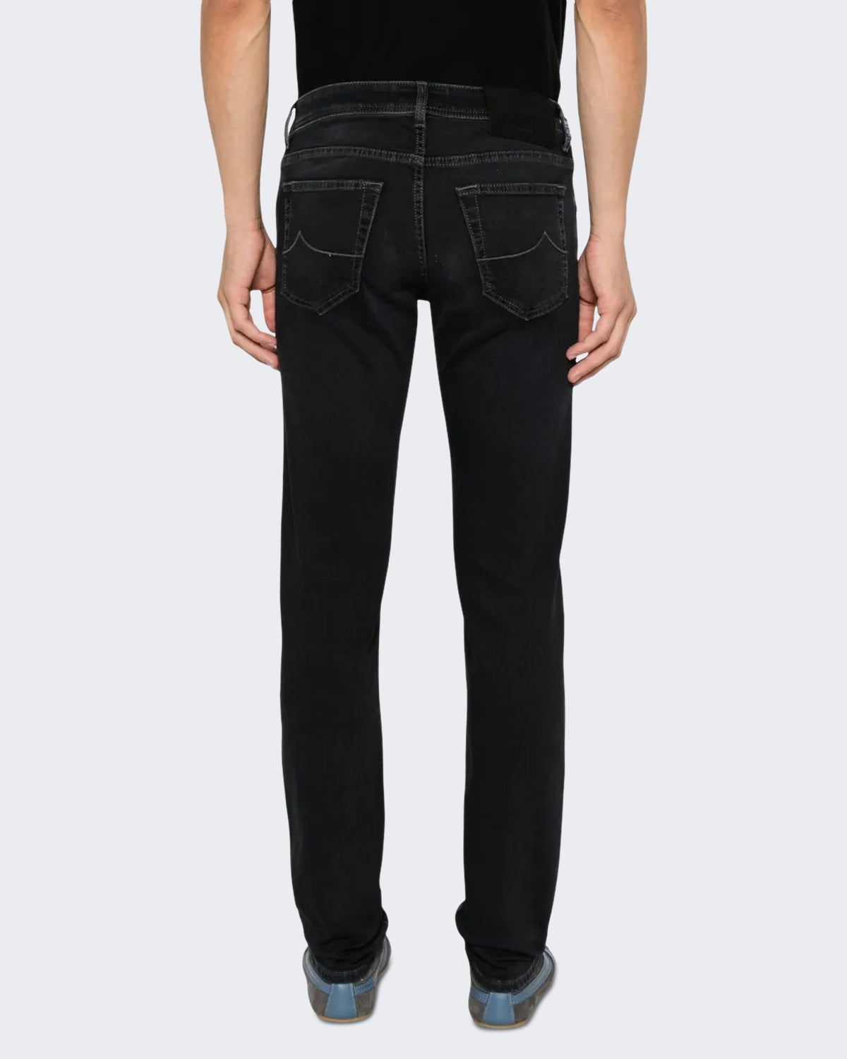 Heren Super slim fit broek met vijf zakken Zwart