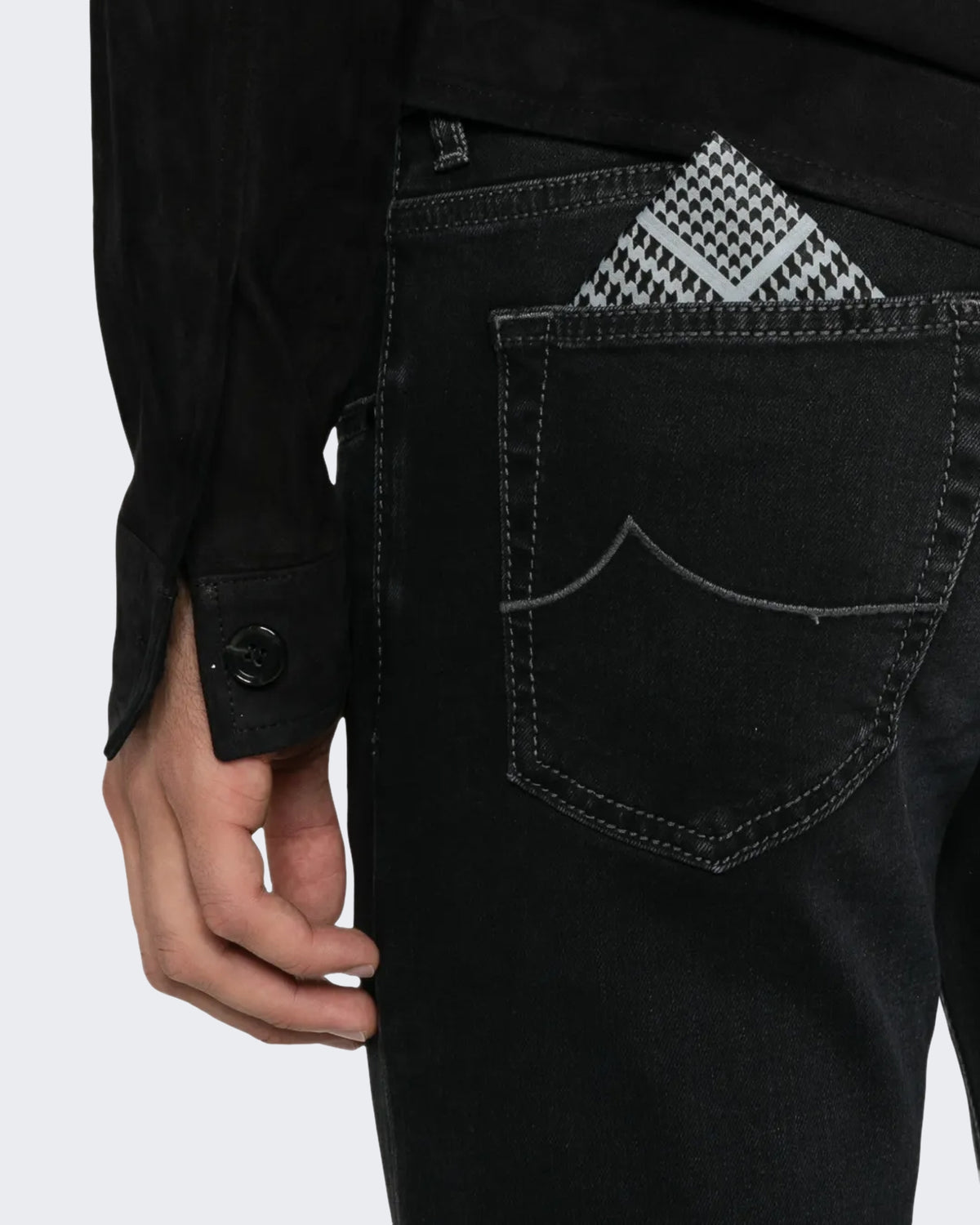 Heren Super slim fit broek met vijf zakken Zwart