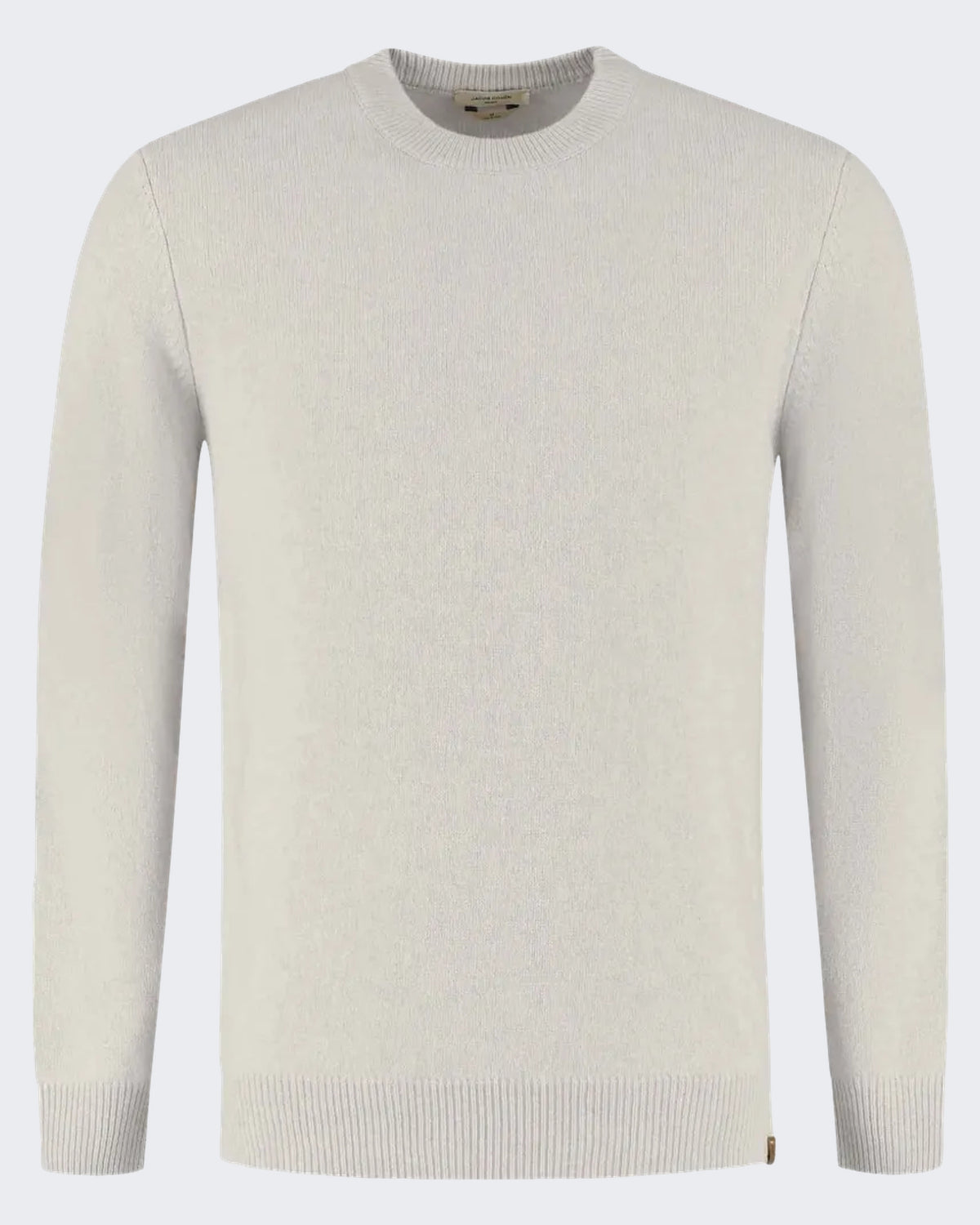 Herren Wollen cashmere Pullover met ronde hals Beige