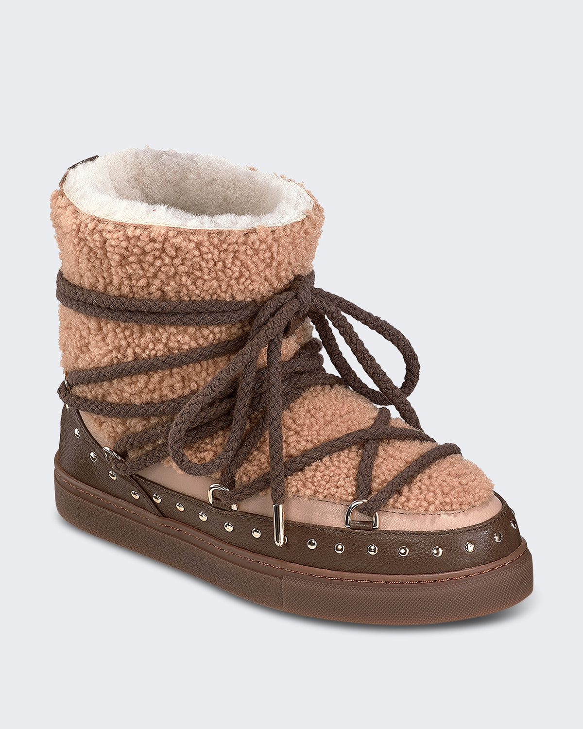 Dames Laars met krullend textuur Beige