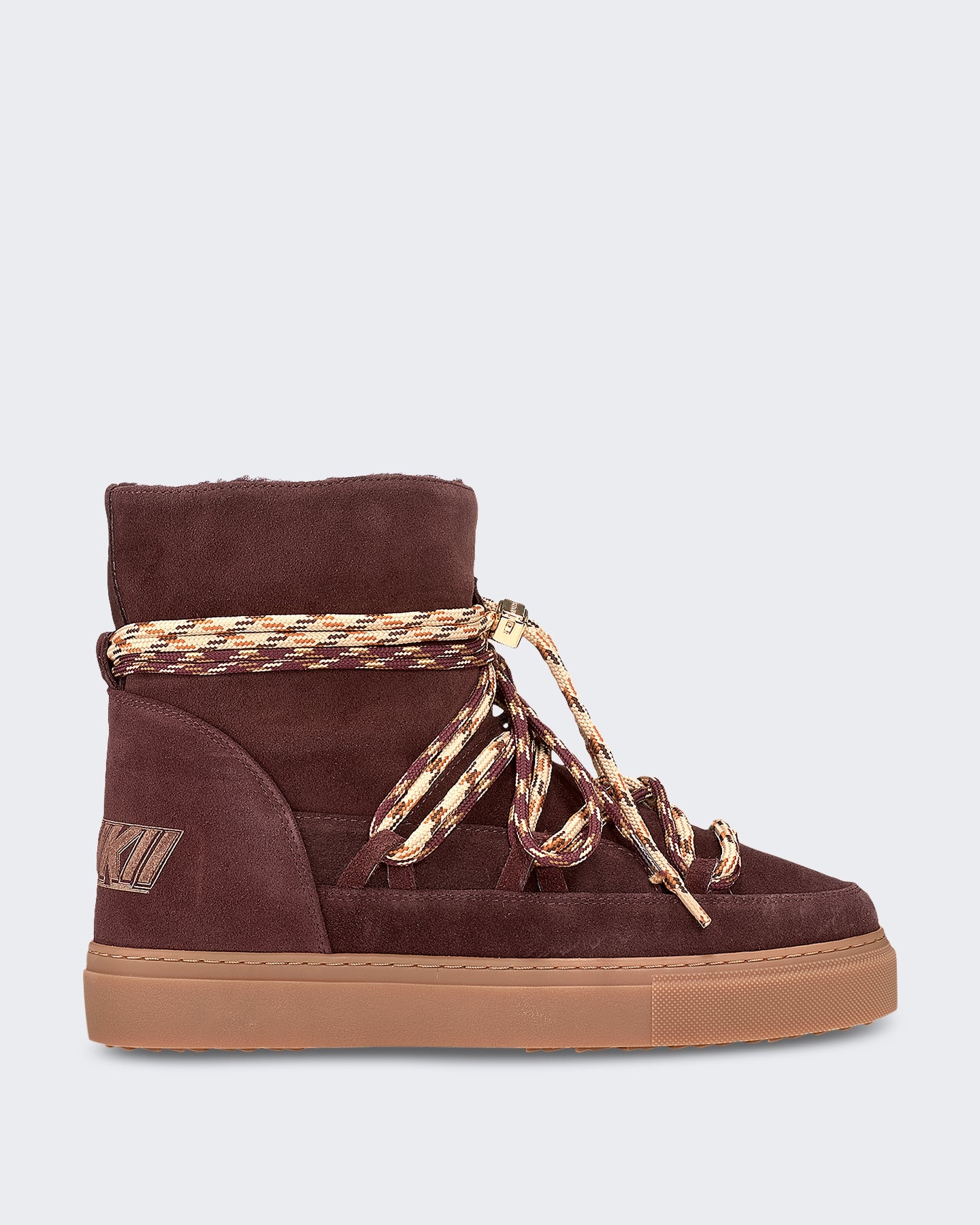 Damen Suède Stiefel met dubbele veterstrik Rot