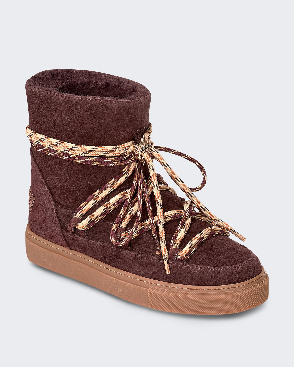 Damen Suède Stiefel met dubbele veterstrik Rot