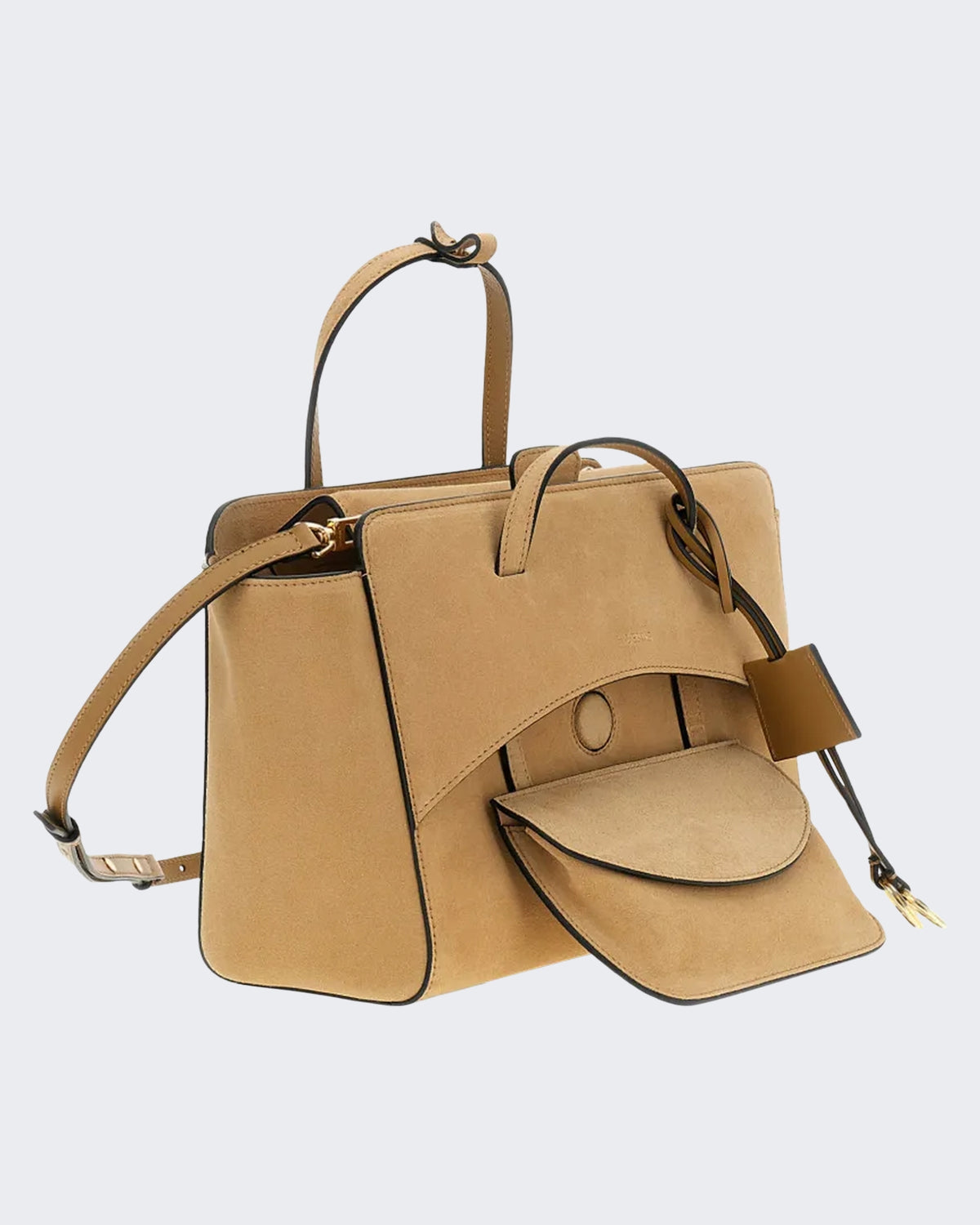 Dames Flap M Suede Camel