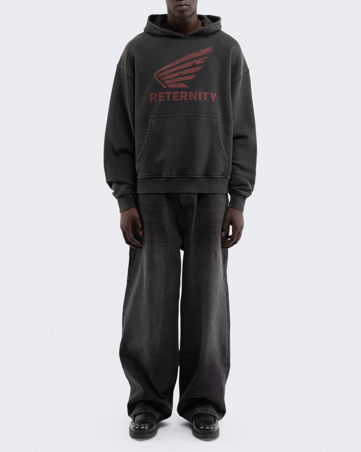 Herren Aéro Hoodie Washed Black