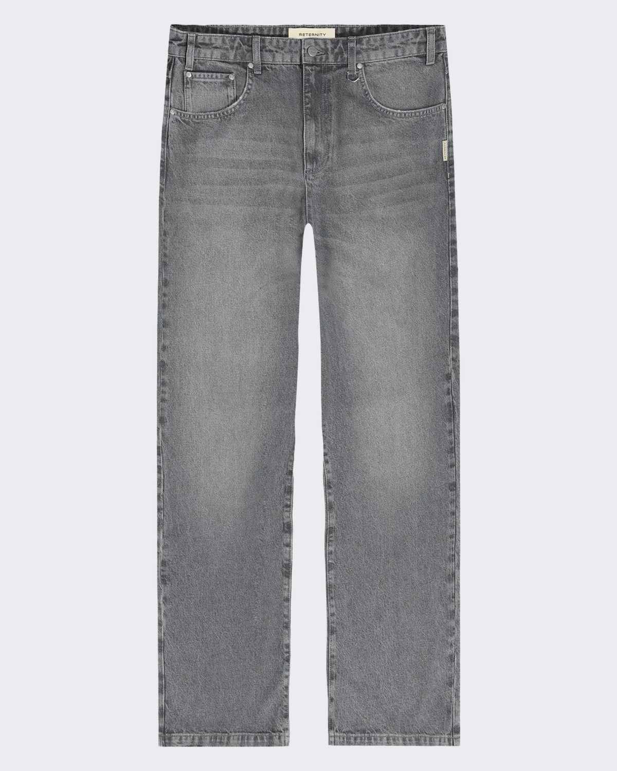 Herren Essential Straight Fit Denim Washed Grey