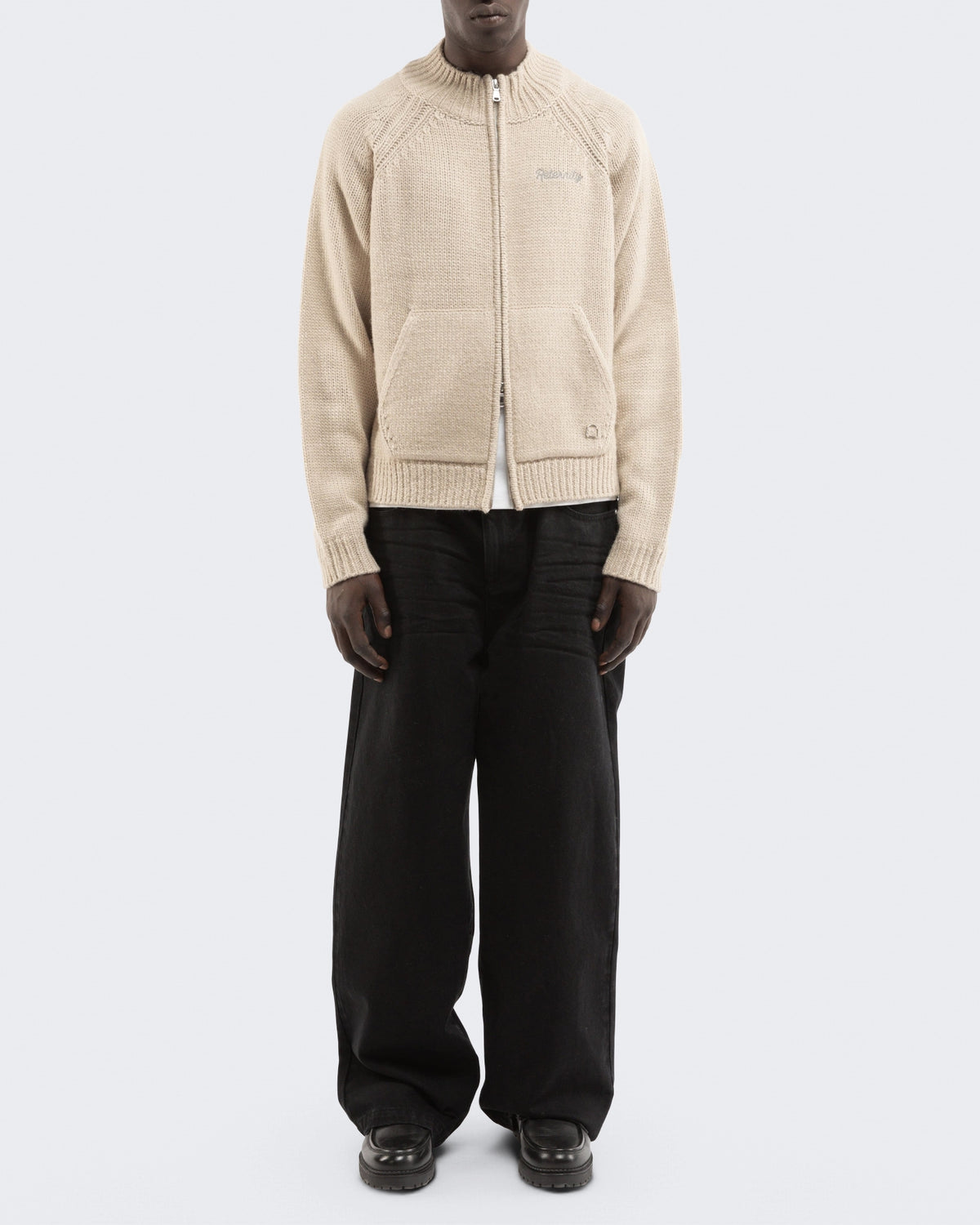 Herren Éclat Knit Zipper Creme