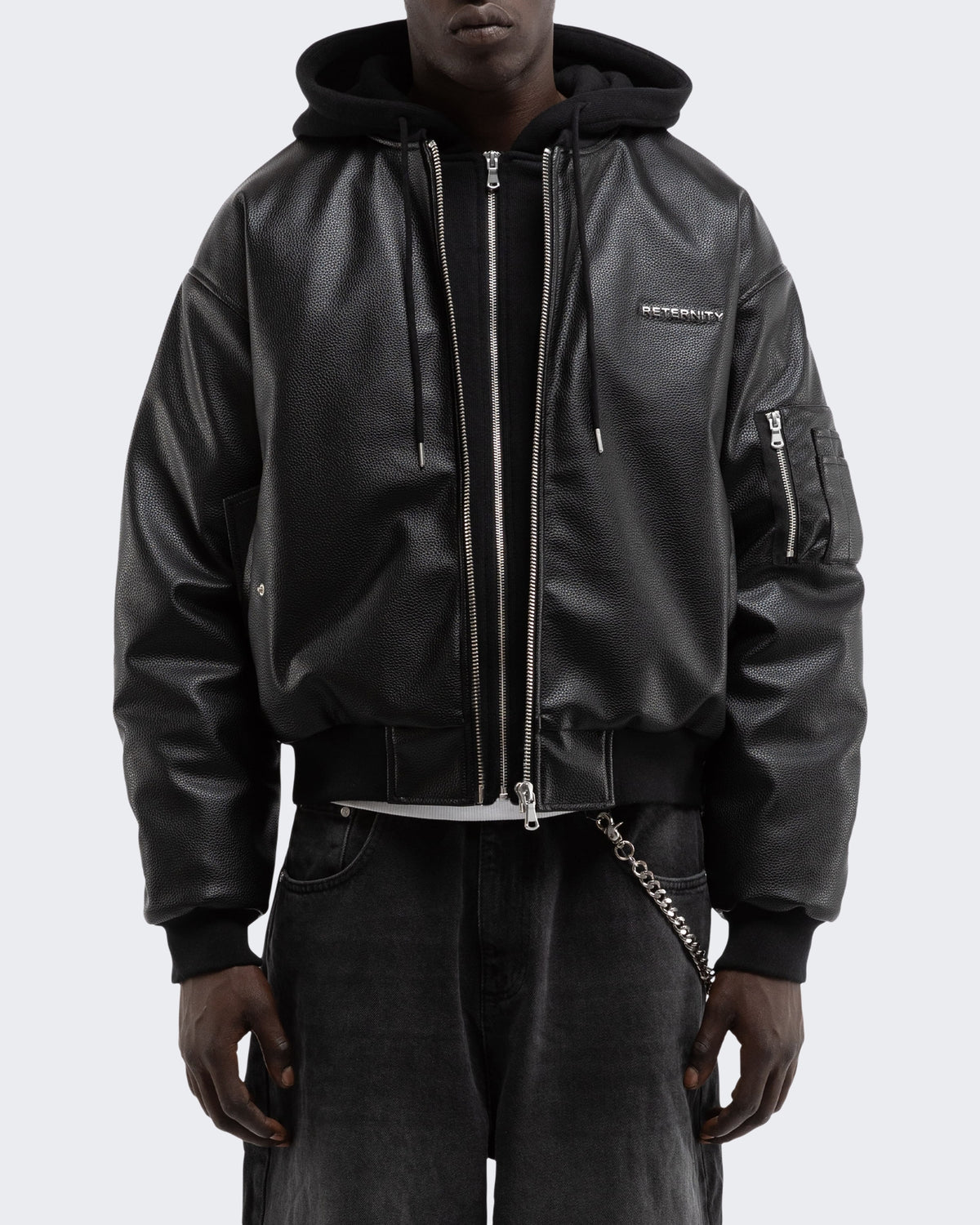 Herren Métropolitain Bomber Black Leather