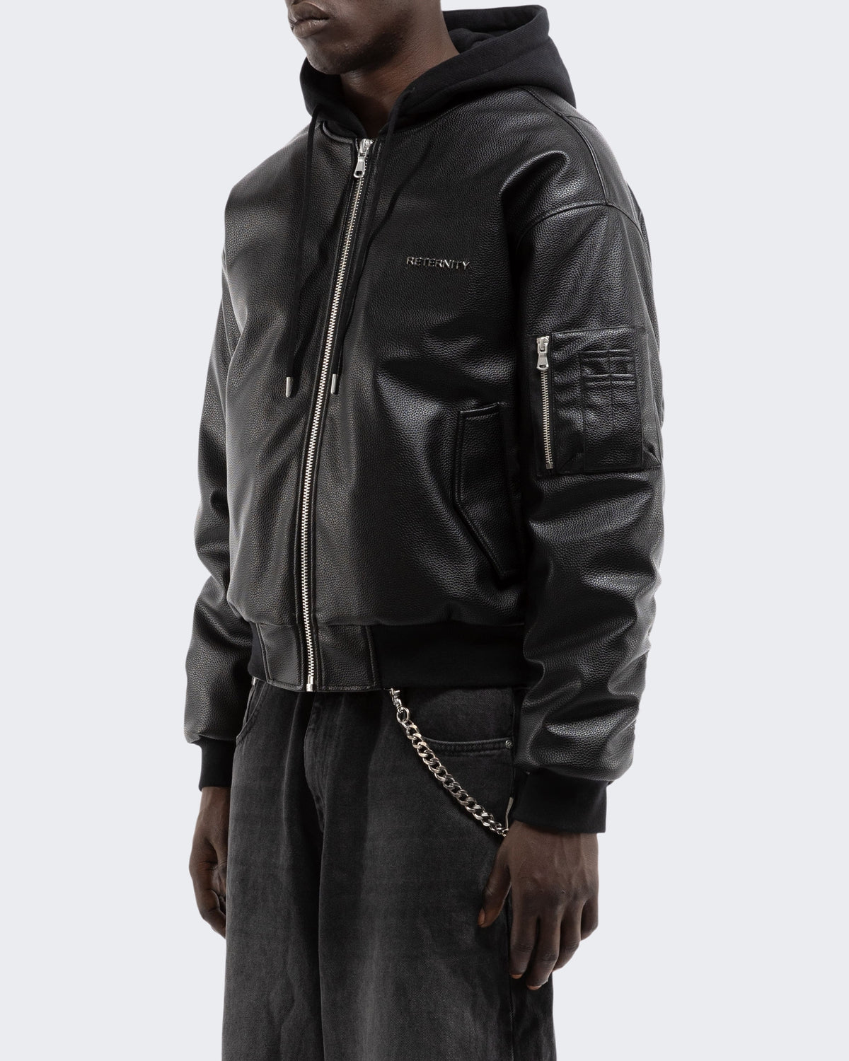 Herren Métropolitain Bomber Black Leather
