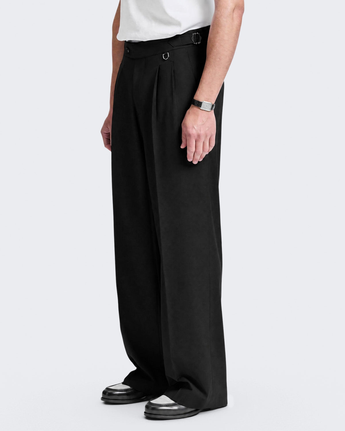 Herren Tailored Baggy Pants Black